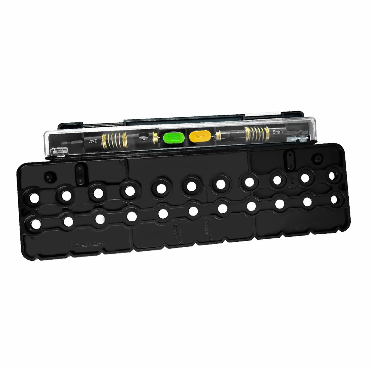 Goshyda Plantilla de Pasador de Estante con de 32mm, Guía de Broca para Orificios de 1/4" y 5mm para Herrajes para Estantes de Gabinetes, Herramienta de Plantilla de Perforación para