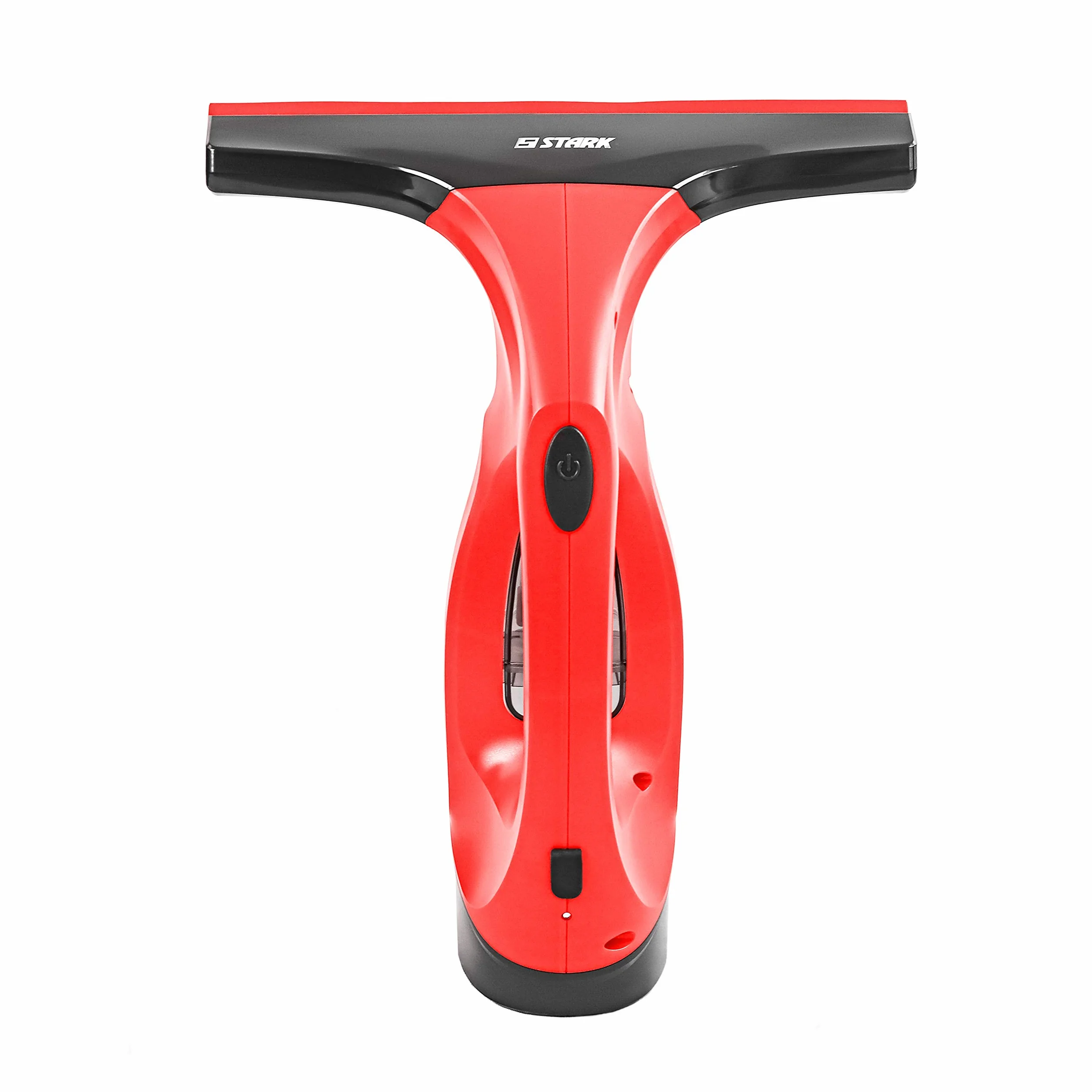 STARK Limpiacristales Eléctrico para Ventanas. Con batería recargable, depósito extraíble, biotella spray, escobilla de repuesto y 2 paños de microfibra (Rojo).