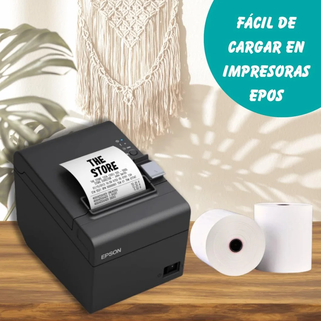 Double Dragon Rollo de Recibo Térmico 80 x 80 mm para Impresora EPOS, Terminal POS, Caja Registradora Paquete de 10