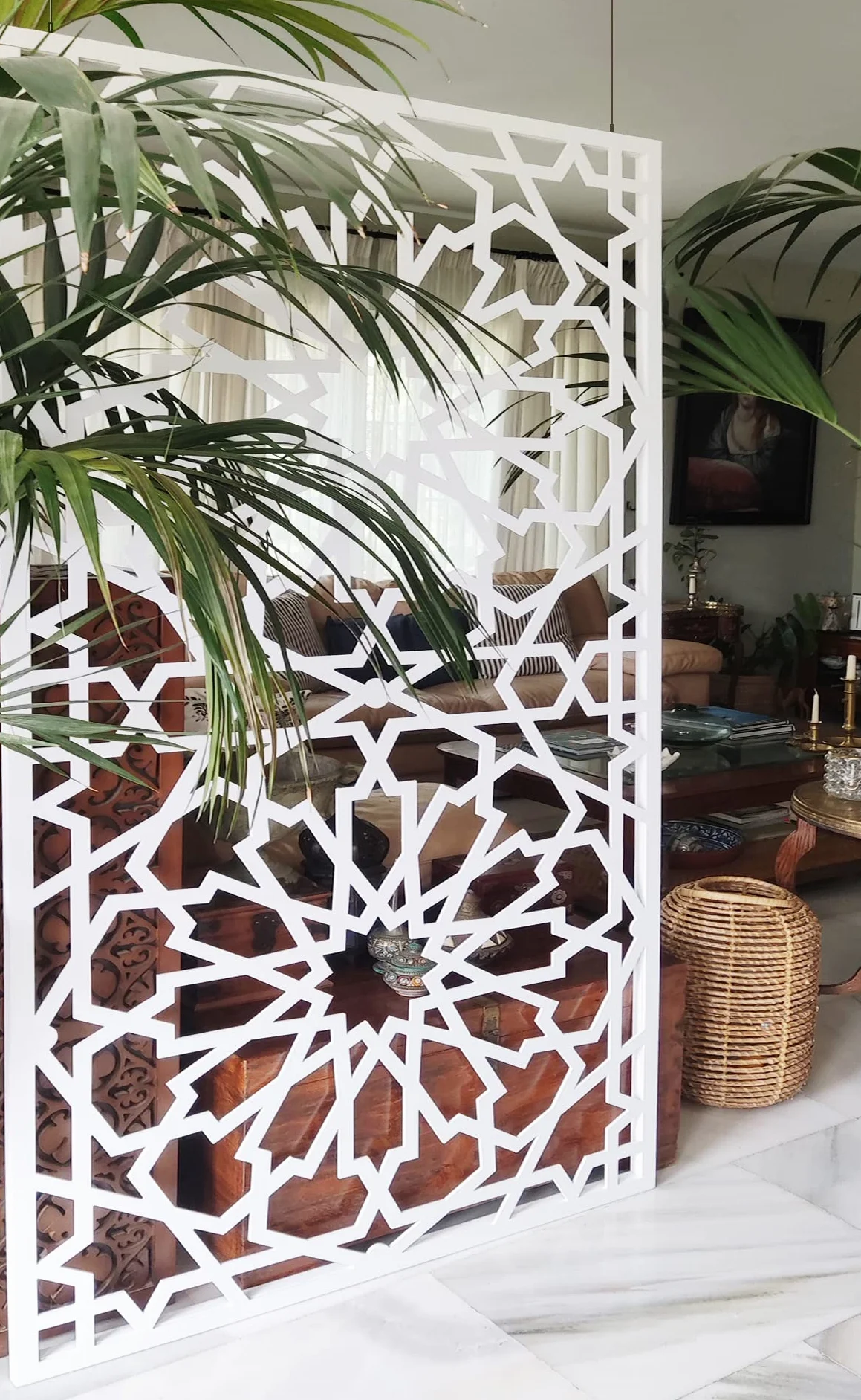 Celosía Decorativa PVC 100 x 200 cm - 5 mm | Celosía Árabe | Separador Ambientes PVC, Panel Decorativo Pared Fachada, Valla Jardín, Biombo Comedor Cocina Cabecero Cama Cuadro