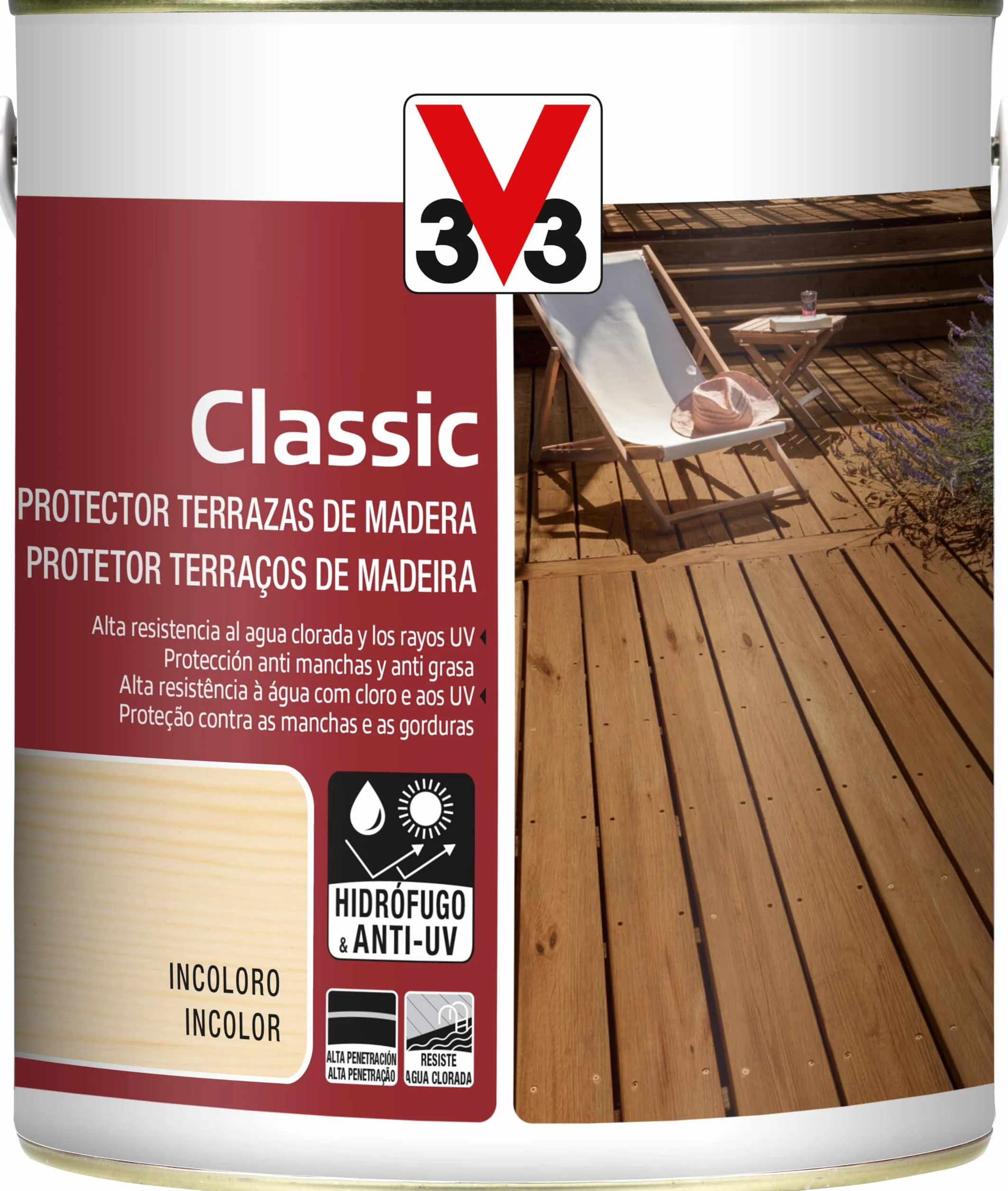 V33 Protector Terrazas De Madera Classic Mate Incoloro 2,5L