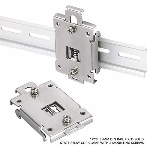1Pcs 35Mm Din Rail Fixed, Teltonika Din Rail Kit Din Rail Mounting Bracket Solid State Relay Clip Clamp With 2 Mounting Screws