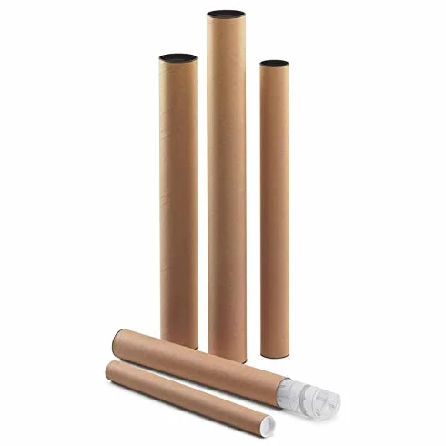 Tubo Portaplanos de Cartón 110cm Ø 80mm con Tapa de Plástico