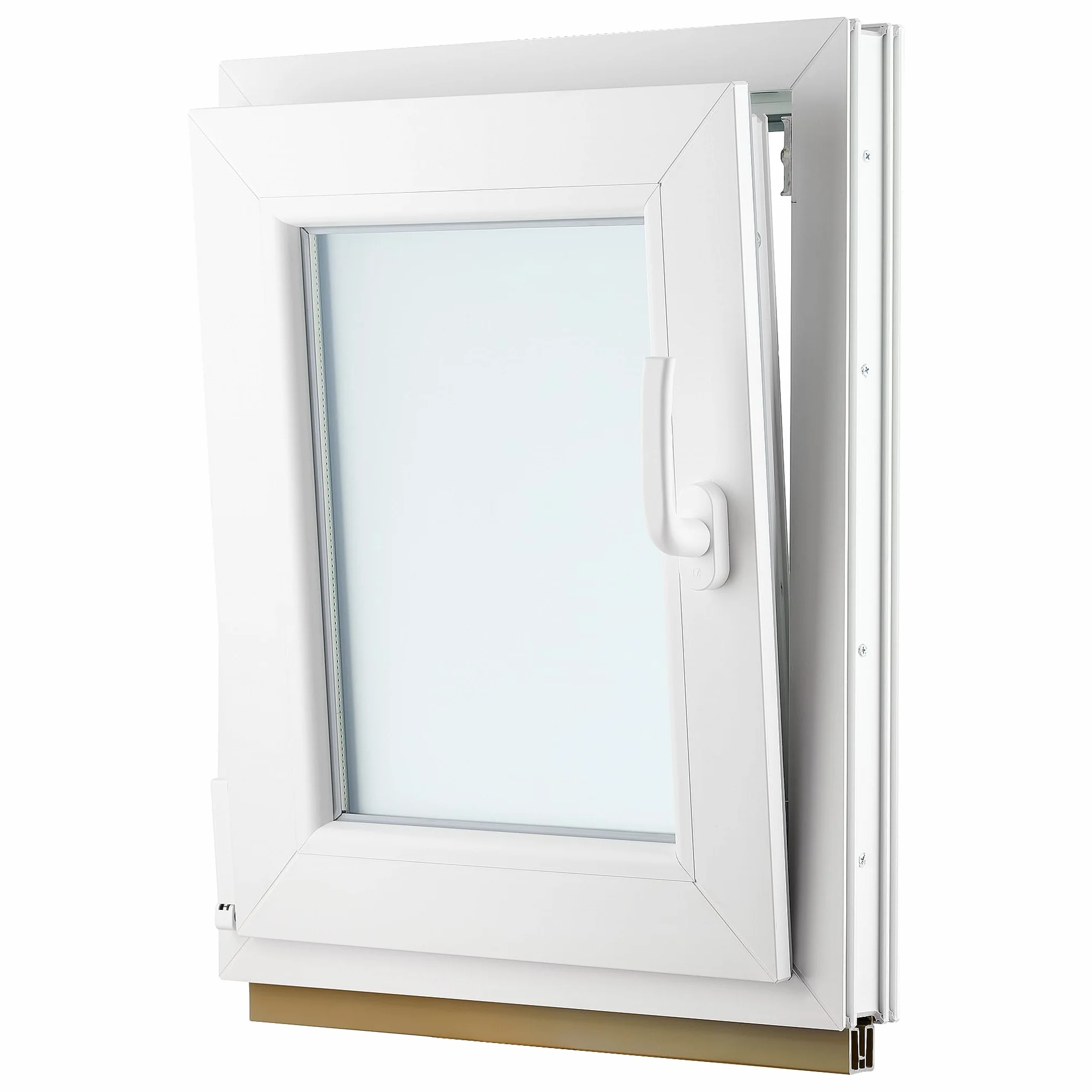 Ventana de PVC - Ventana de Plástico - Resistente a las Influencias Ambientales - Protección Contra Robo - Aislamiento Contra Ruido, Viento - Blanco Satinado - 500x600cm - 4s-16ar-4i