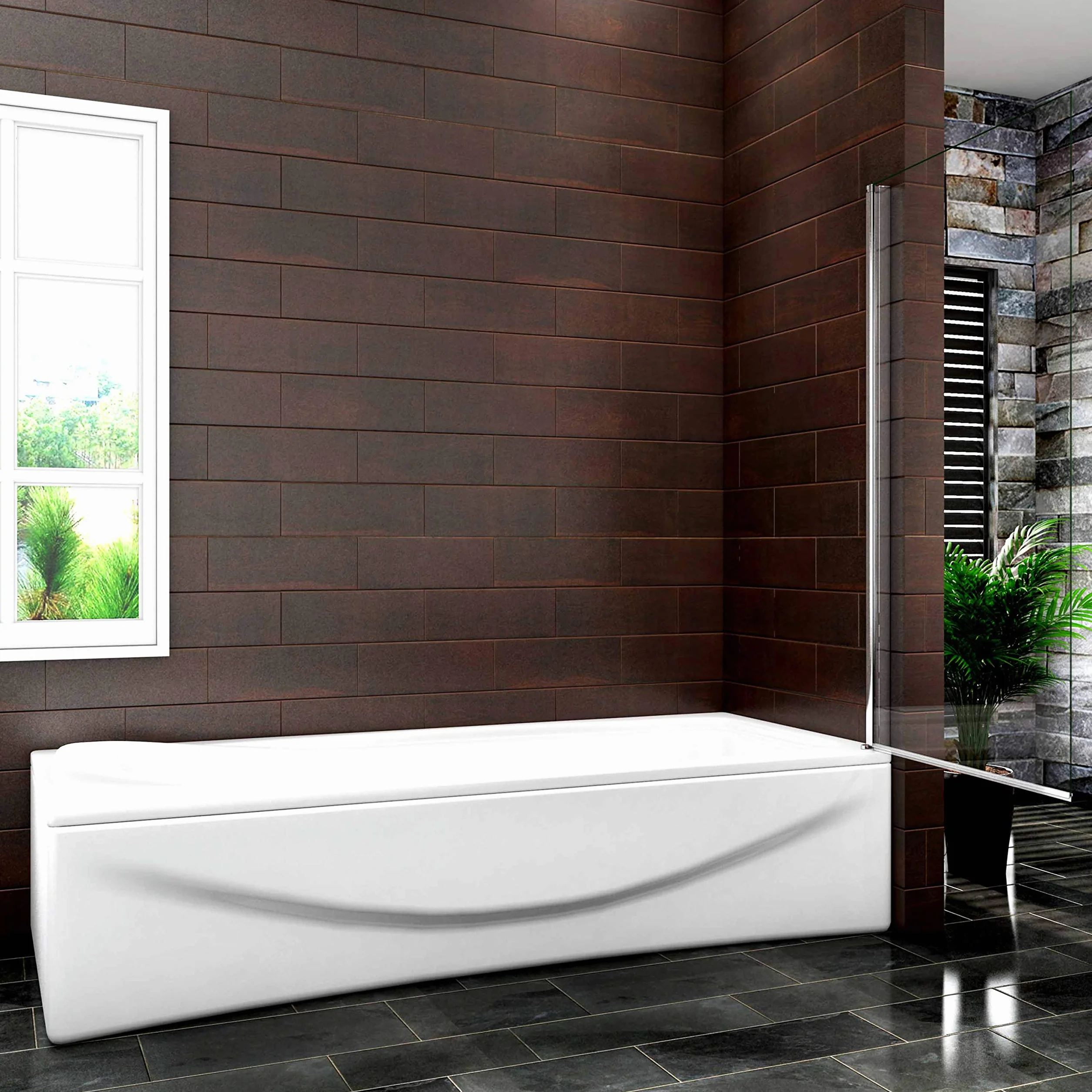 Mampara Bañera Abatible 1 Hoja Pivotante Cristal 6mm 80x140cm