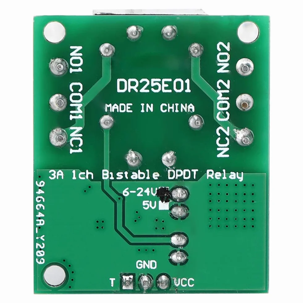 Placa del Módulo de Relé de Señal Placa de Relé Biestable de Doble Tiro Placa de Relé Biestable Voltaje de Entrada Versión de 24 V 12 V Opcional Para Accesorios de Computadoras Automotrices(Dc6-24V)