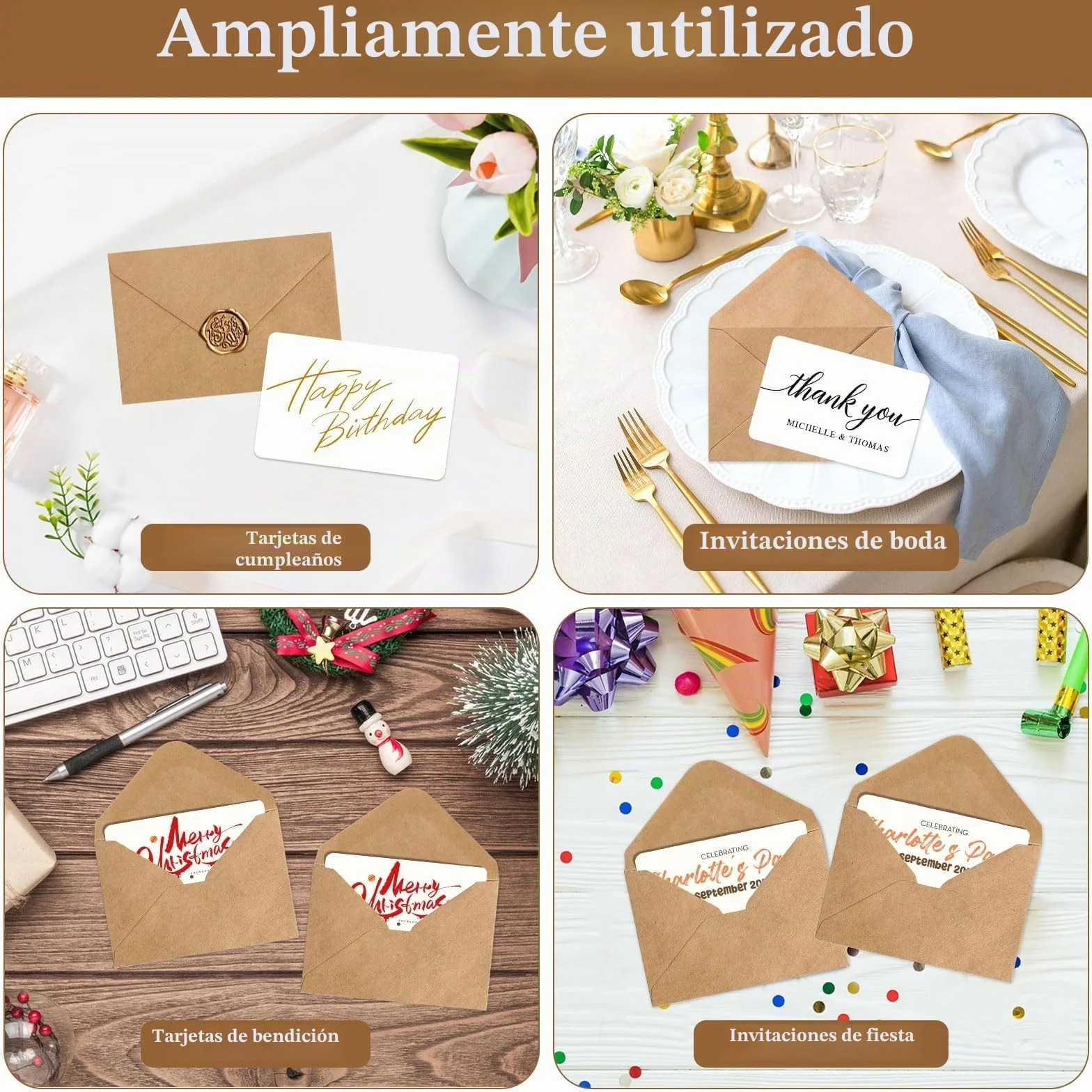 Sobres de Papel Kraft, 50 Mini Sobres y 50 Tarjetas en Blanco Sobres de Papel Kraft Vintage Marrón, Sobres Pequeños Home Deco Sobres para Regalos de Dinero Tarjetas de Agradecimiento Invitación