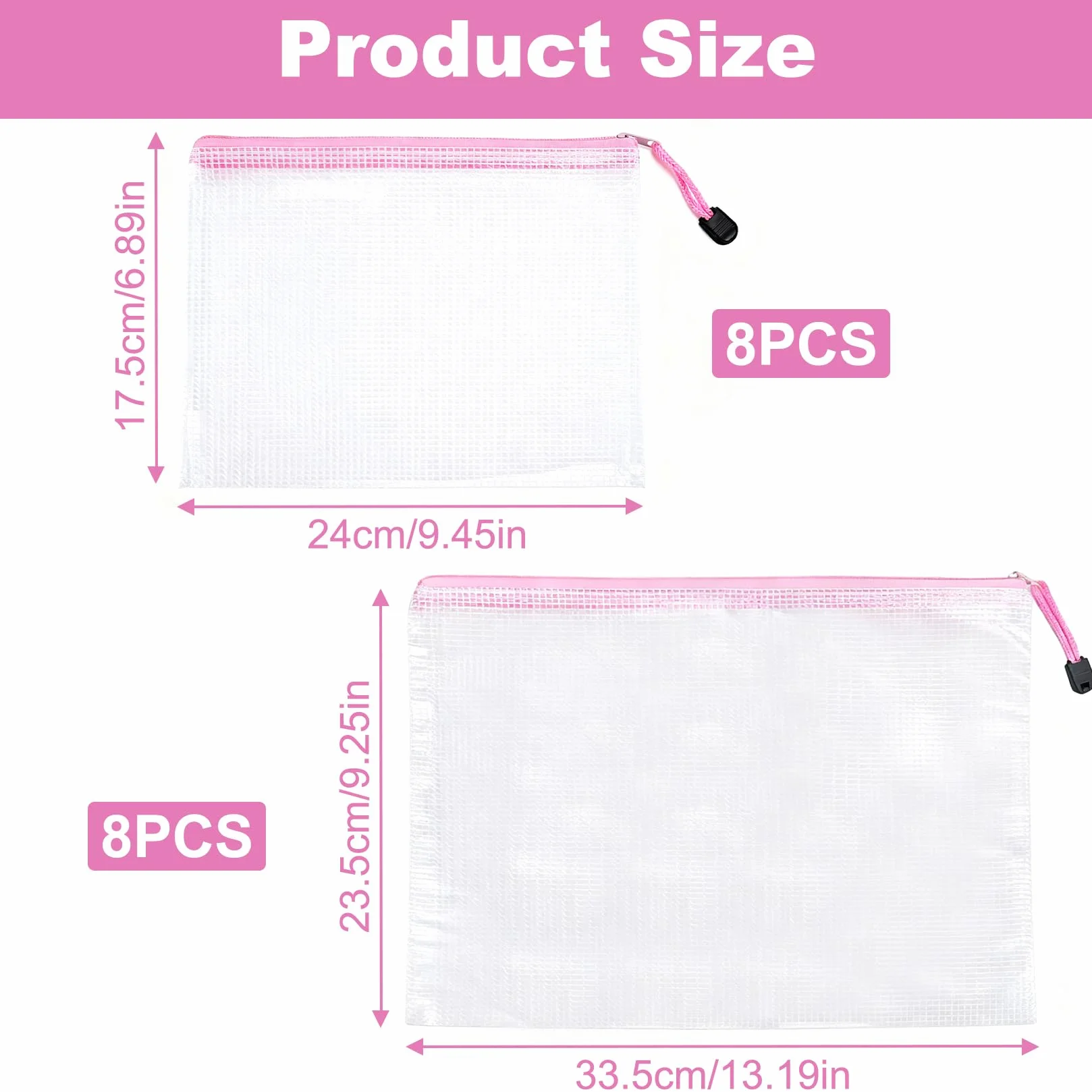 Bolsas impermeables con cremallera A4 A5 portadocumentos 16 unidades para viaje oficina escuela