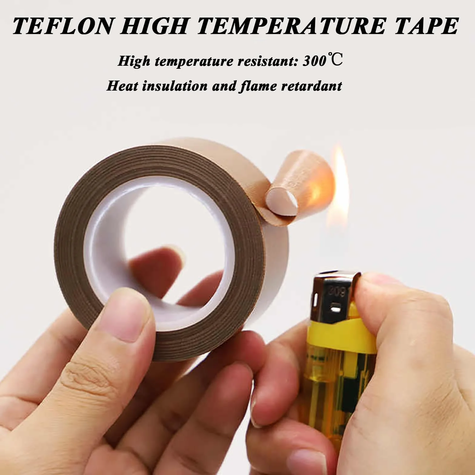Cinta de teflón Espesor 0,13 mm, Ancho 10 mm-200 mm, 10 m/Rollo Cinta Aislante de PTFE Resistente al Calor para Aplicaciones eléctricas, industriales y de Bricolaje,200mm
