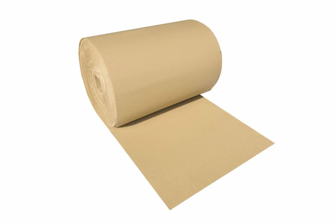 Rollo de Cartón Ondulado Flexible y Ecológico De 180 gr/m² y 3 mm de Espesor Bobinas Pintores Altura de 90 cm y 100 metros lineales (90 m²) 17 kg Fabricado en España