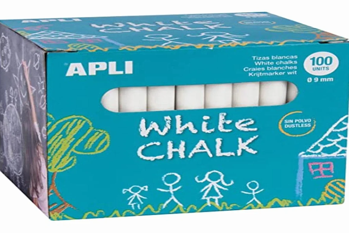 APLI Kids 100 Tizas Blancas para Pizarra Verde