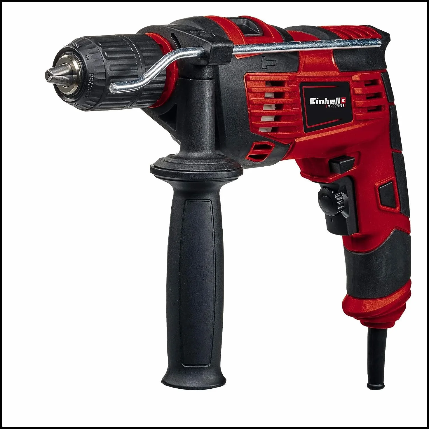 Einhell Juego de Taladro percutor TC-ID 720/1 E (perforación/taladrado de Percusión, portabrocas de Liberación Rápida de 13 mm, Incluye juego de brocas de 5 piezas para hormigón)