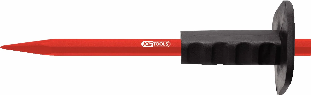 KS Tools 156.1514 - Cincel con mango protector (8 cantos, 800 mm)