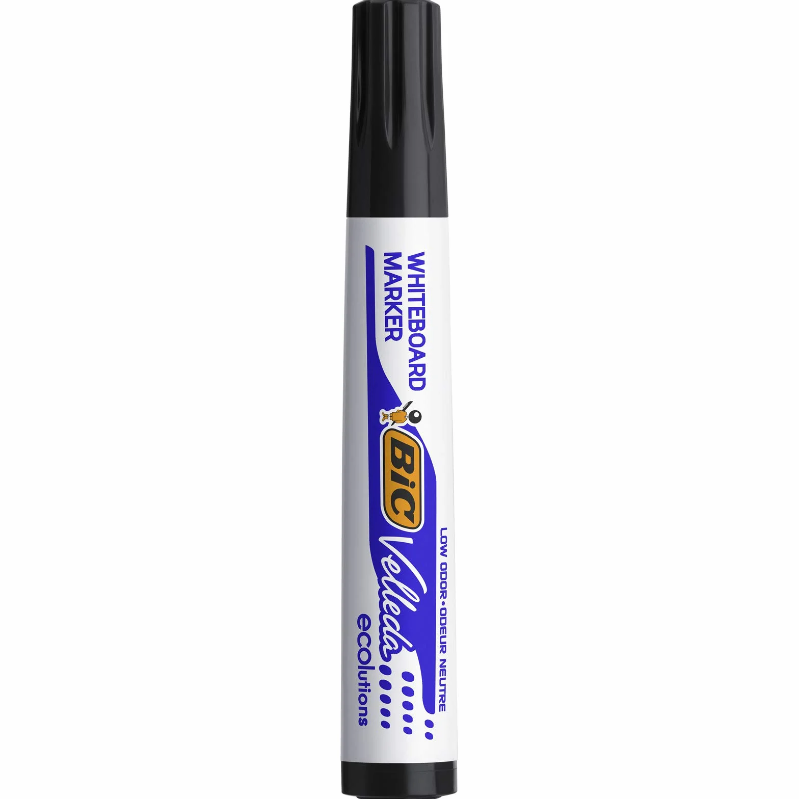 BIC Velleda Marking Rotuladores para pizarra blanca, 1701 ecolutions, Negro, Punta Media, Caja de 12