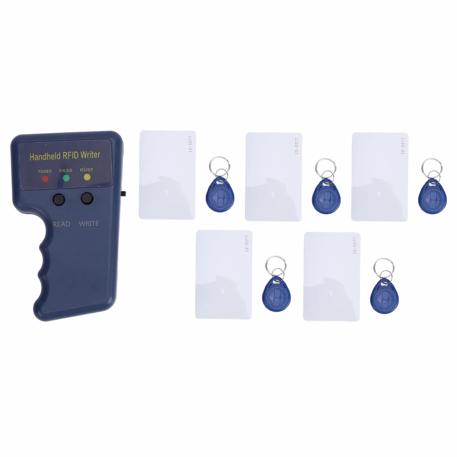 Copiadora RFID Fob 125 kHz Lector Escritor Duplicadora Tarjetas Identificación EM4100 Portátil + 5 Tarjetas + 5 Llaveros
