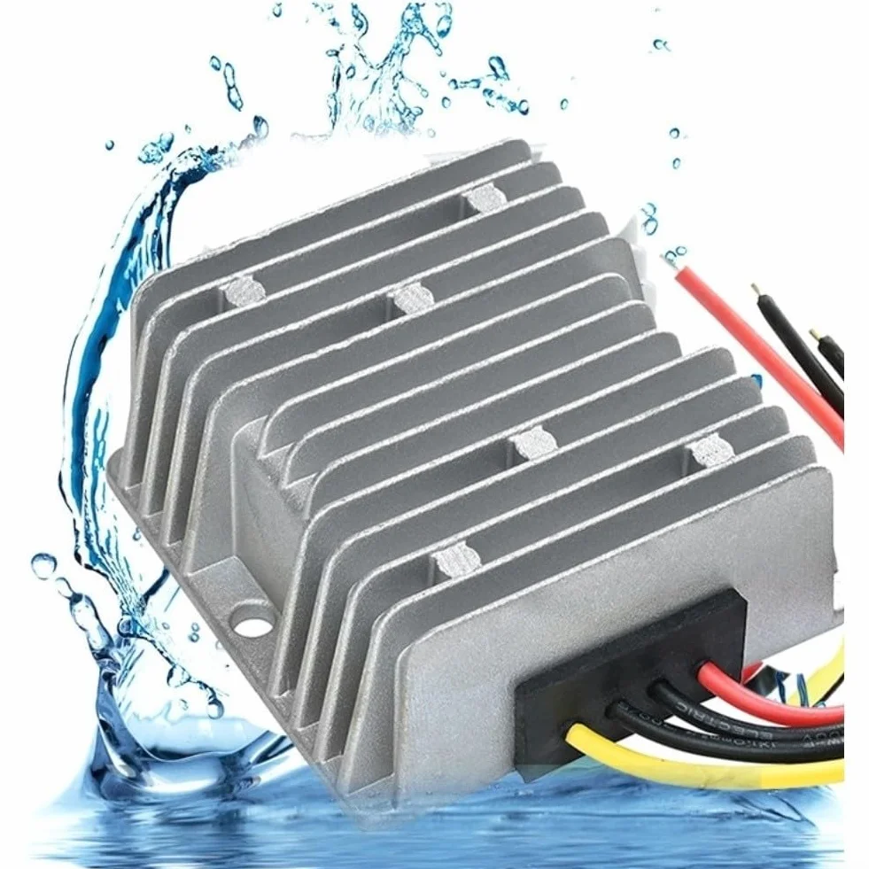 Convertidor de entrada ancha 20V-90V 12V Salida DC Transformador 96% Eficiencia IP68 nominal para uso en vehículos marinos Carcasa de aluminio compacta 10x8x3.9cm(12V45A)