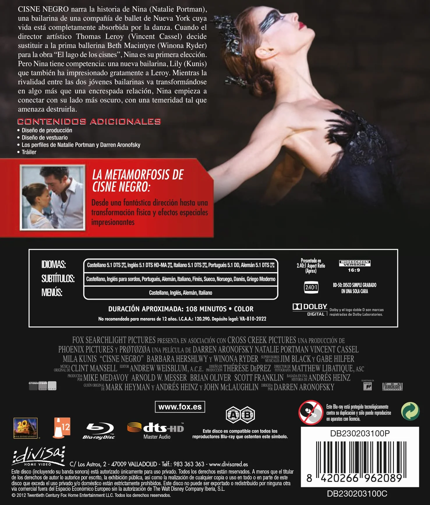 Cisne Negro Black Swan Blu-ray