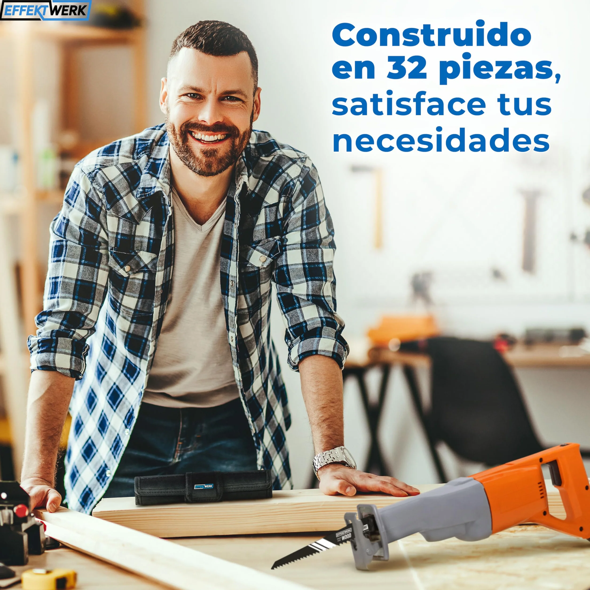 Hojas de sierra de sable 32 piezas, juego de repuesto acero carburo HCS bimetálicas para madera metal plástico