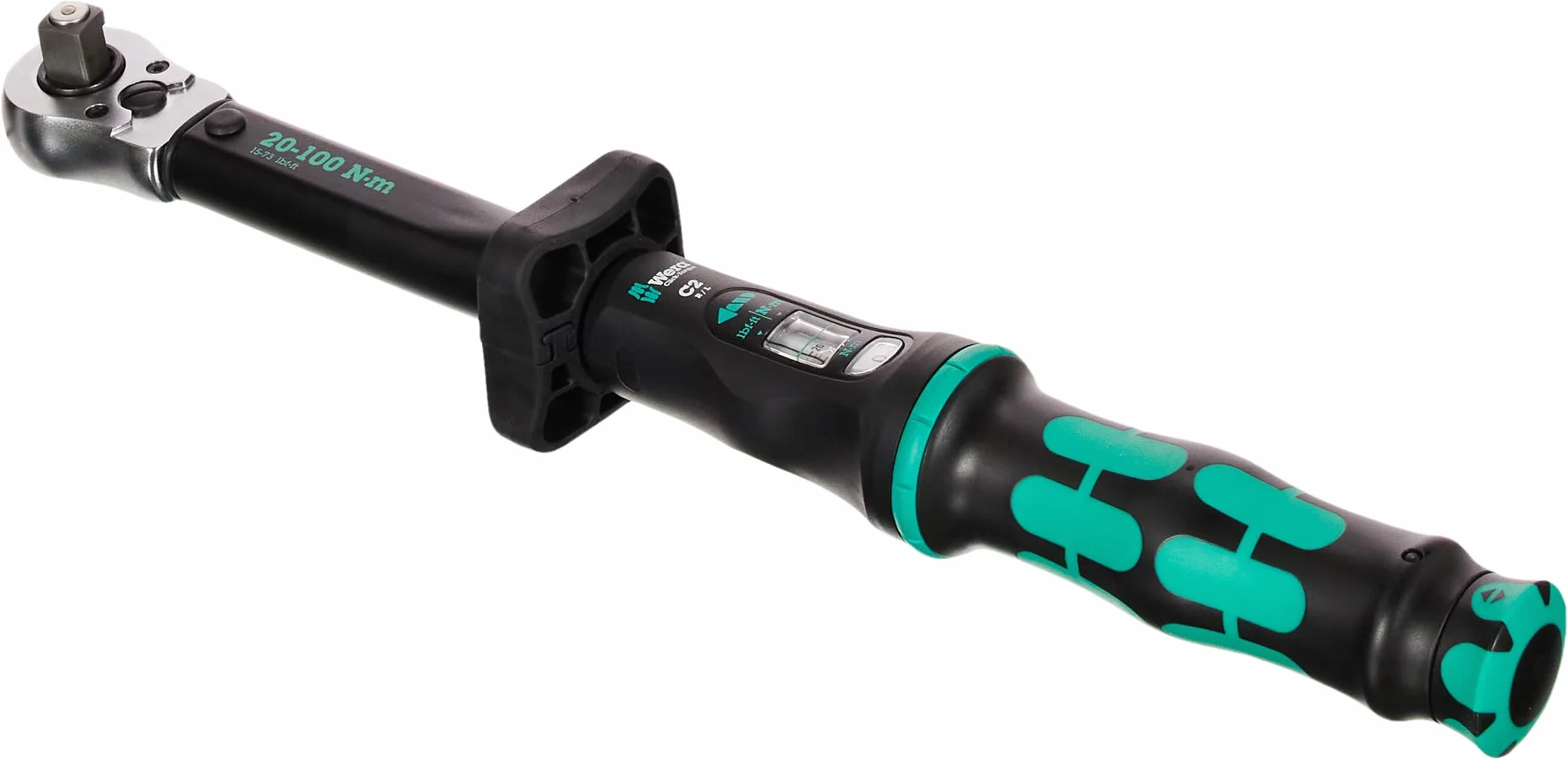 Wera Click-Torque C 2 Push R/L Llave dinamométrica para apriete a derecha e izquierda, 1/2", 20-100 Nm