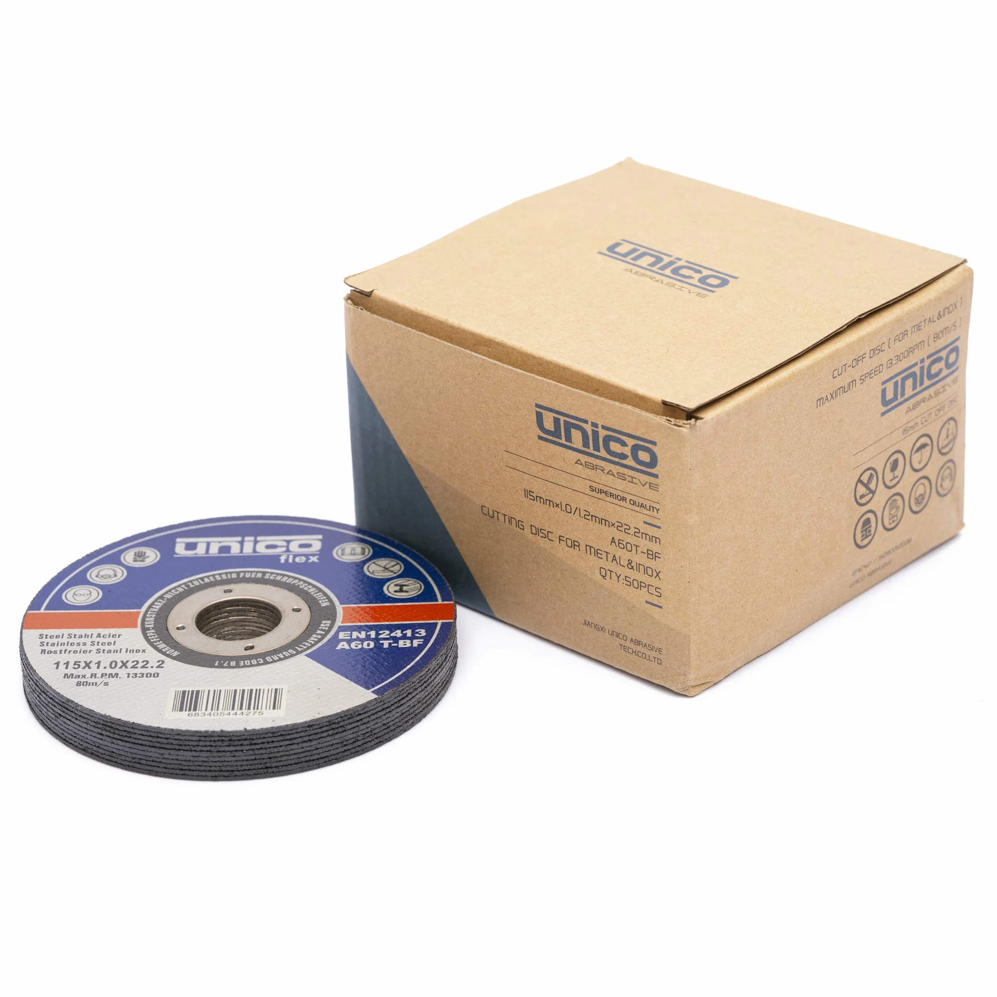 50 discos de corte 115 de metal, 50 discos de corte de 115 x 1,0 mm, discos flexibles 115 de metal fino de 1 mm, orificio: 22,23 mm, para amoladora angular o de corte