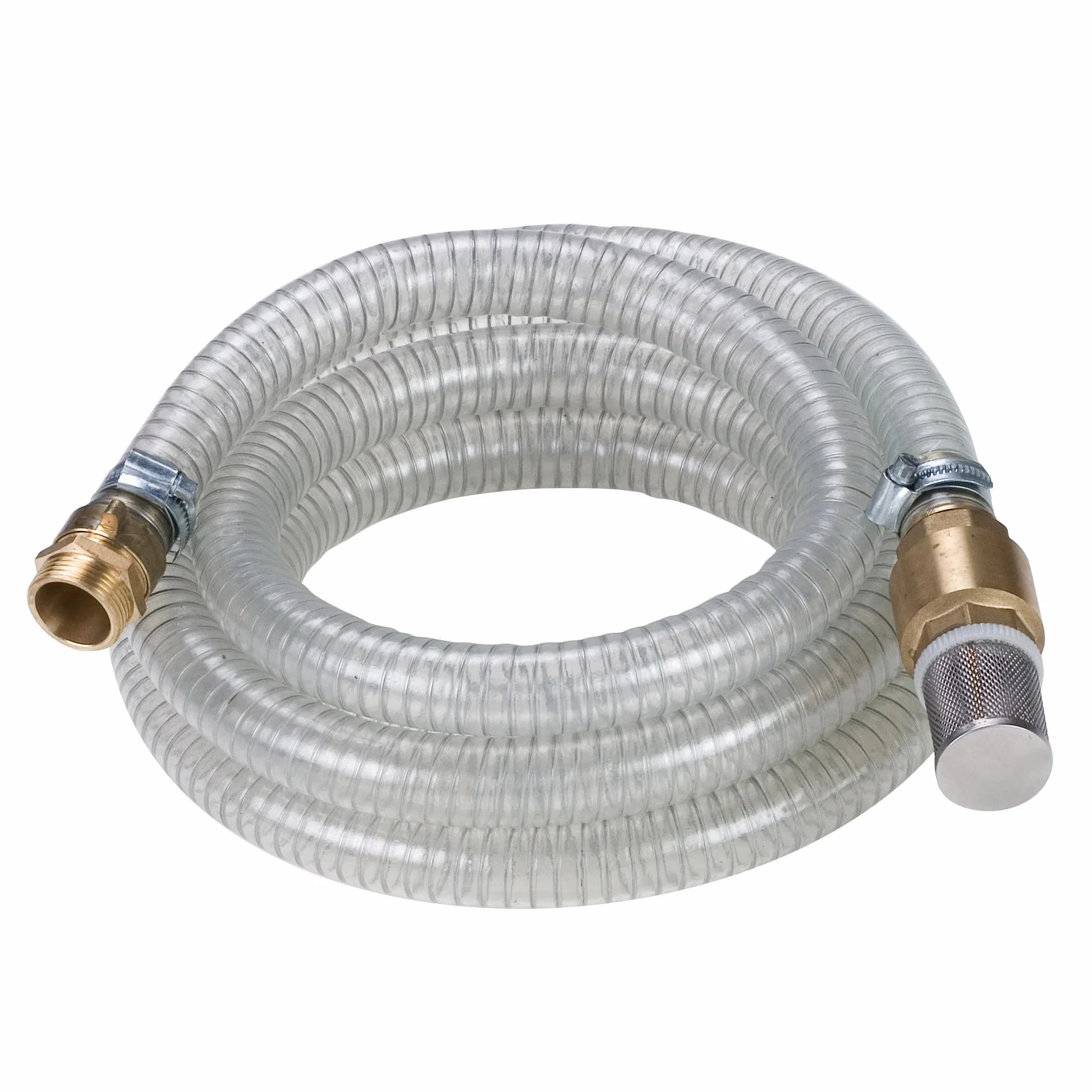 Manguera de succión Einhell original 4 m (Accesorio para bombas, longitud 4 m, conexión de latón 42 mm 1 1/4 pulg. rosca hembra, manguera reforzada con alambre de acero)
