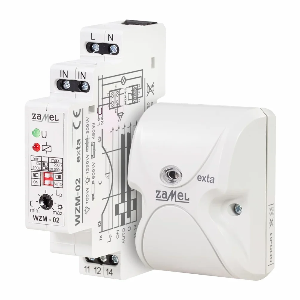 EXTA WZM-02/ SOS - Interruptor crepuscular (230 V, 2 Unidades, 90 x 17,5 x 66 mm)