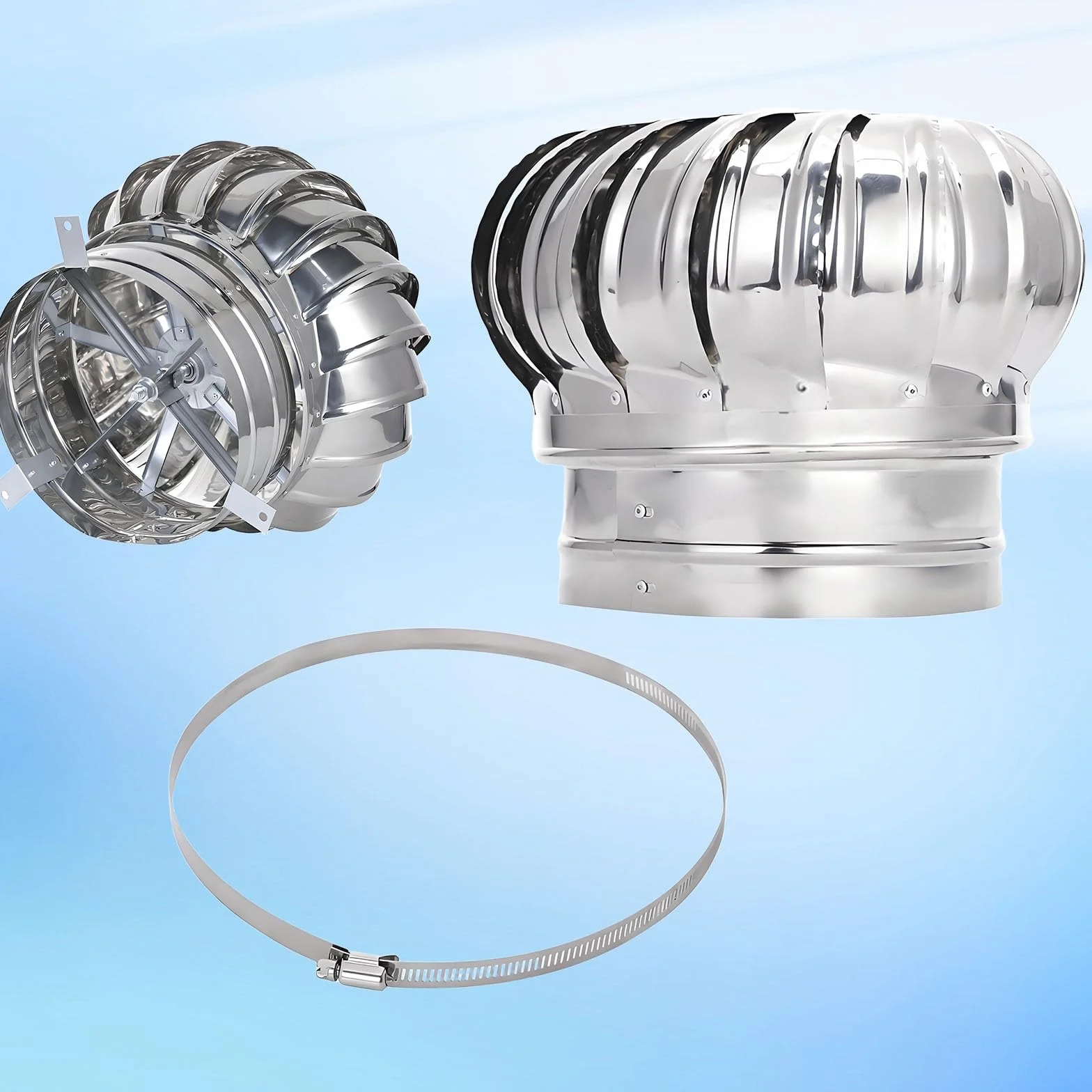 110mm-500mm Campana De VentilacióN De Acero Inoxidable, Tapa De Chimenea Giratoria, Tapa Giratorias, Parte Superior, Capucha De Chimenea(500mm)