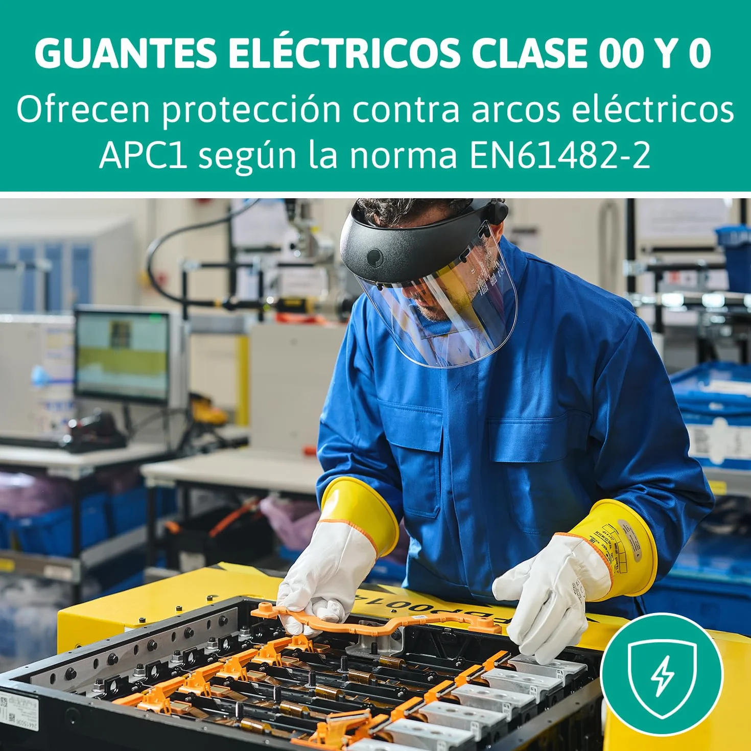 Ansell ActivArmr Guantes Aislantes Dieléctricos, Protección Eléctrica Class 0 (Tensión 1000V), Trabajos con Electricidad, Látex de Caucho Natural, 28cm, Amarillo, Talla XL (1 Par)