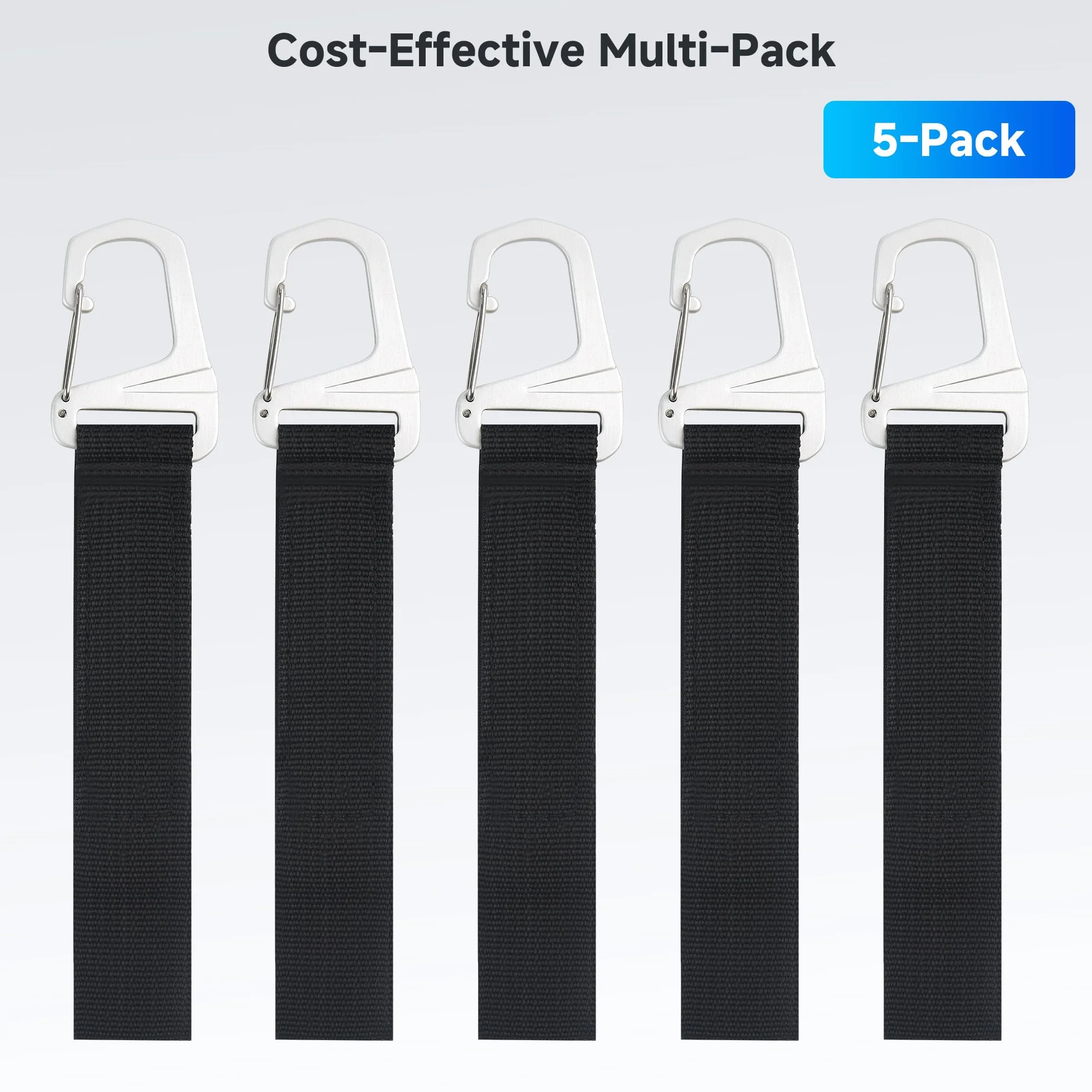 Cable Matters 5-Pack Heavy Duty Extensión Cable Organizador correas con hebilla de metal, 22 kg de capacidad de carga, soporte de cable de extensión con 32 x 2,5 cm de gancho y bucle de correas