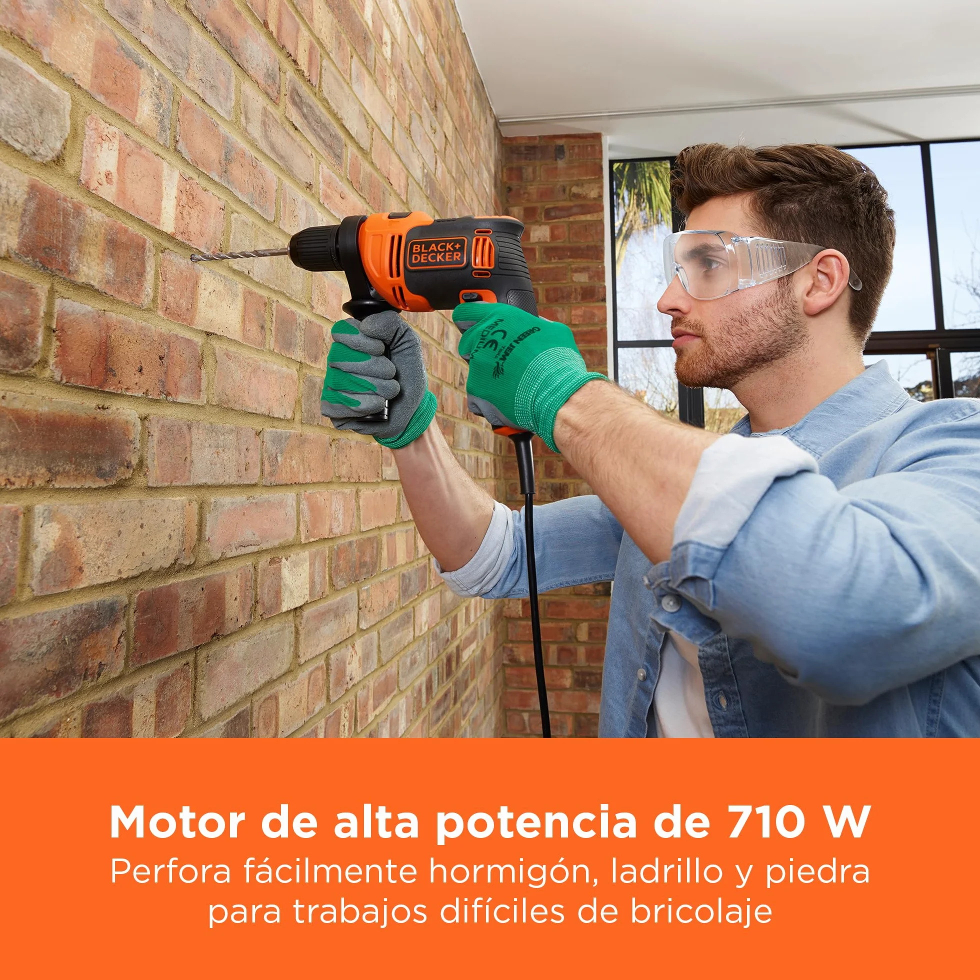 BLACK+DECKER BEH710K-QS Taladro percutor 710W 0-2800 RPM