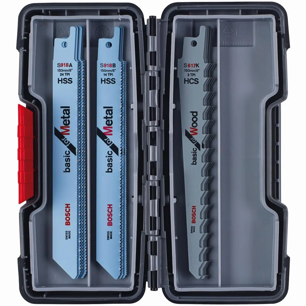 Bosch Professional Toughbox Set 15 Hojas Sierra Sable Madera Metal