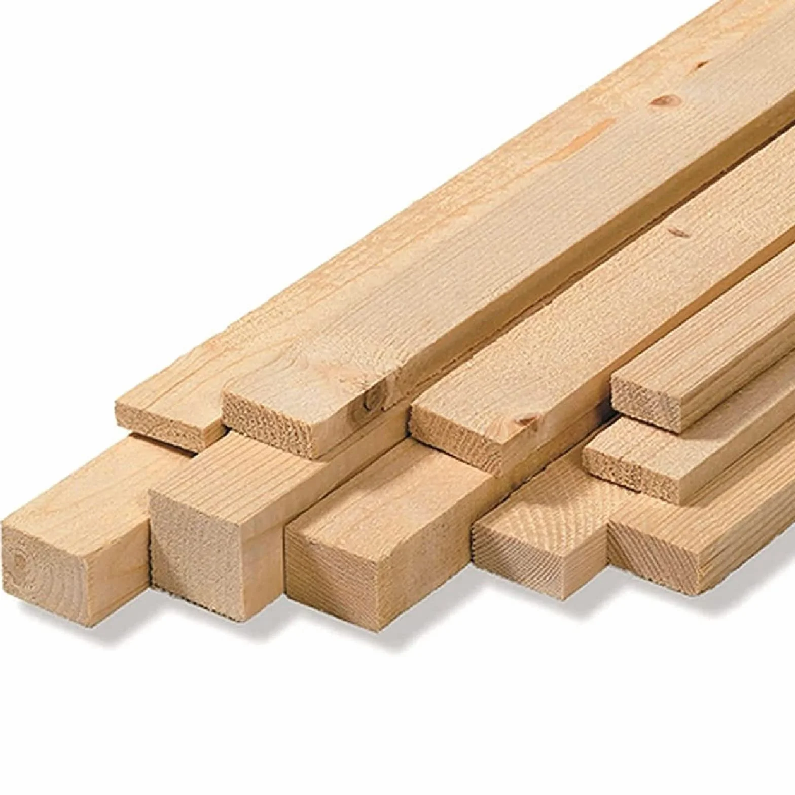Listones para pared, en bruto, de madera de abeto, medidas: 2,5 x 5 x 200 cm