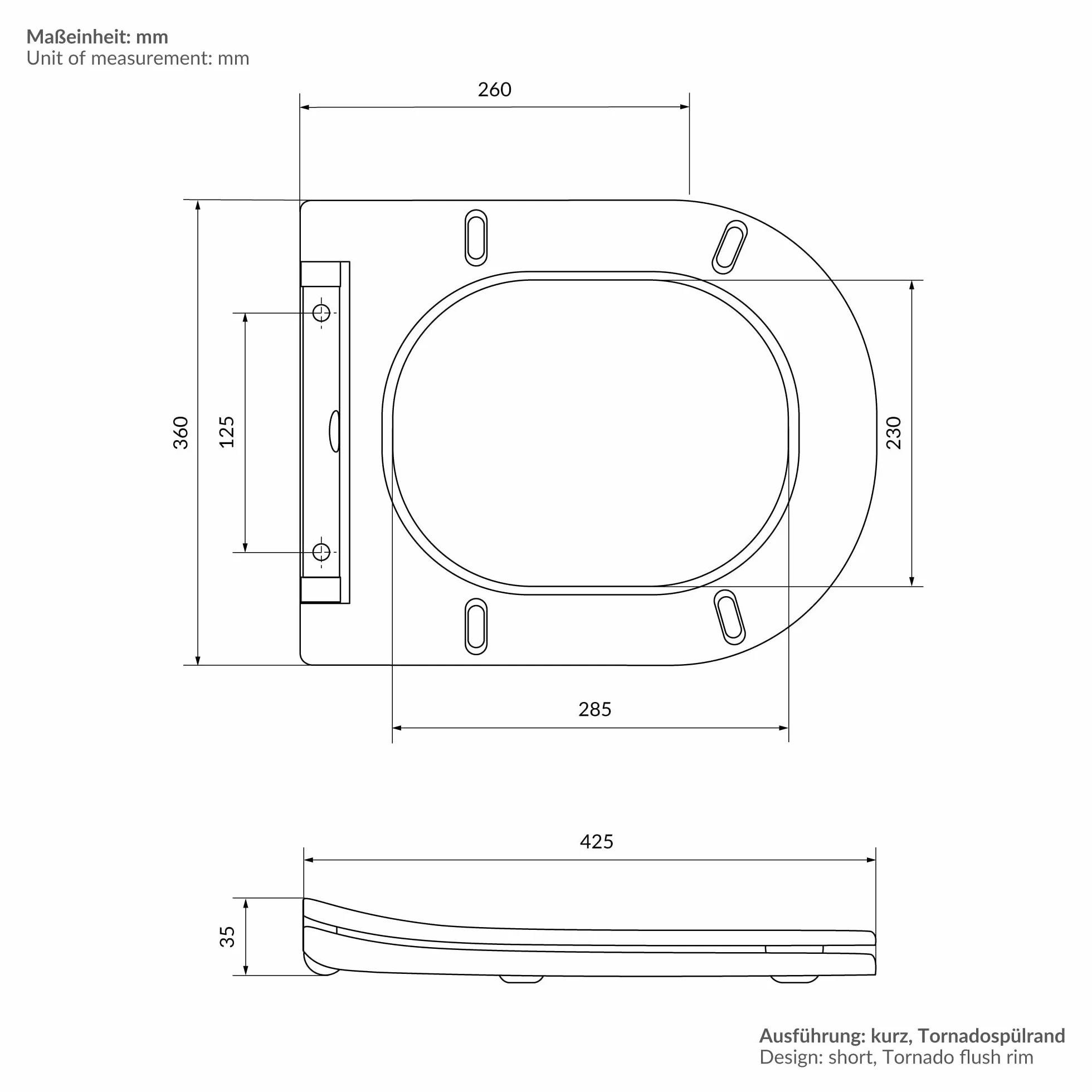 LuxeBath WC Suspendido Blanco Brillante de Cerámica sin Borde, Inodoro Colgante Corto de 49cm con Nanorecubrimiento, Descarga Profunda de Tornado para Baño Estilo modenro, Wáter con Asiento Extraíble