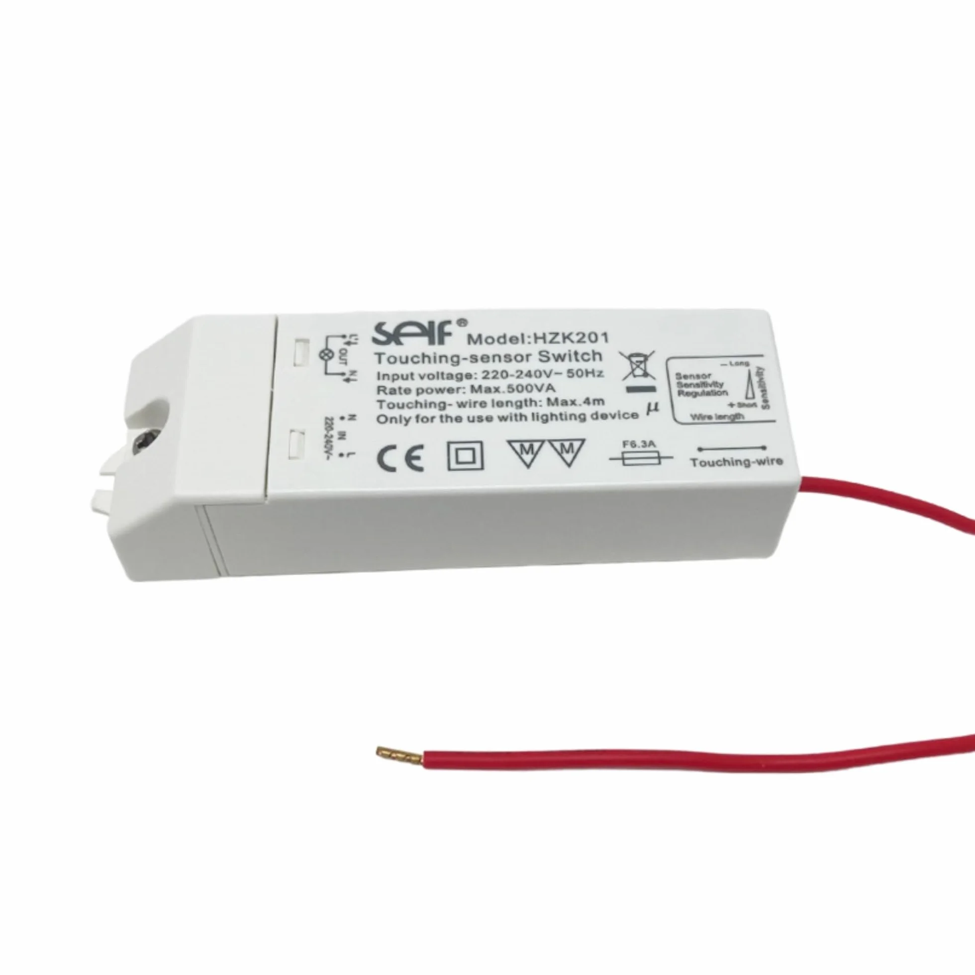 Relé electrónico sensorial 500W modelo HZK201 con sensor tactil ajustable