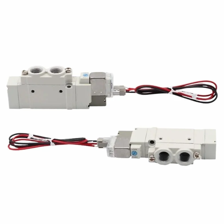 Electroválvula de 5 puertos, serie SY3120/SY5120/SY7120, 1 unidad, con piloto interno, normalmente cerrada, for automatización neumática(SY7120-5LZD-C10)