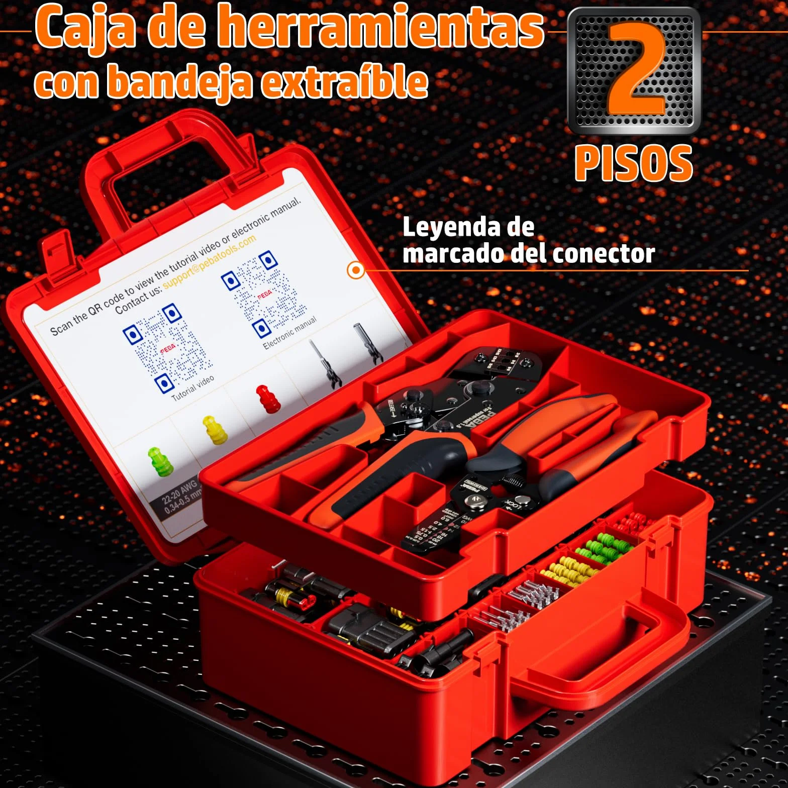 PEBA kits Enchufe de Conector Electrico Impermeable, 1/2/3/4/5/6 pin Clavija Conectores de Eléctrico de Macho y Hembra, con Herramienta de Crimpado, Conector Sellado para Automóviles, Moto, Barcos