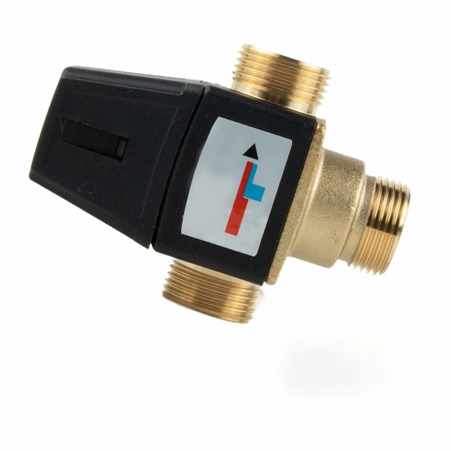 Válvula mezcladora termostática de 3 vías DN20/DN25 35-60 °C de latón para agua caliente y calefacción por suelo radiante con protección contra escaldaduras (DN20)