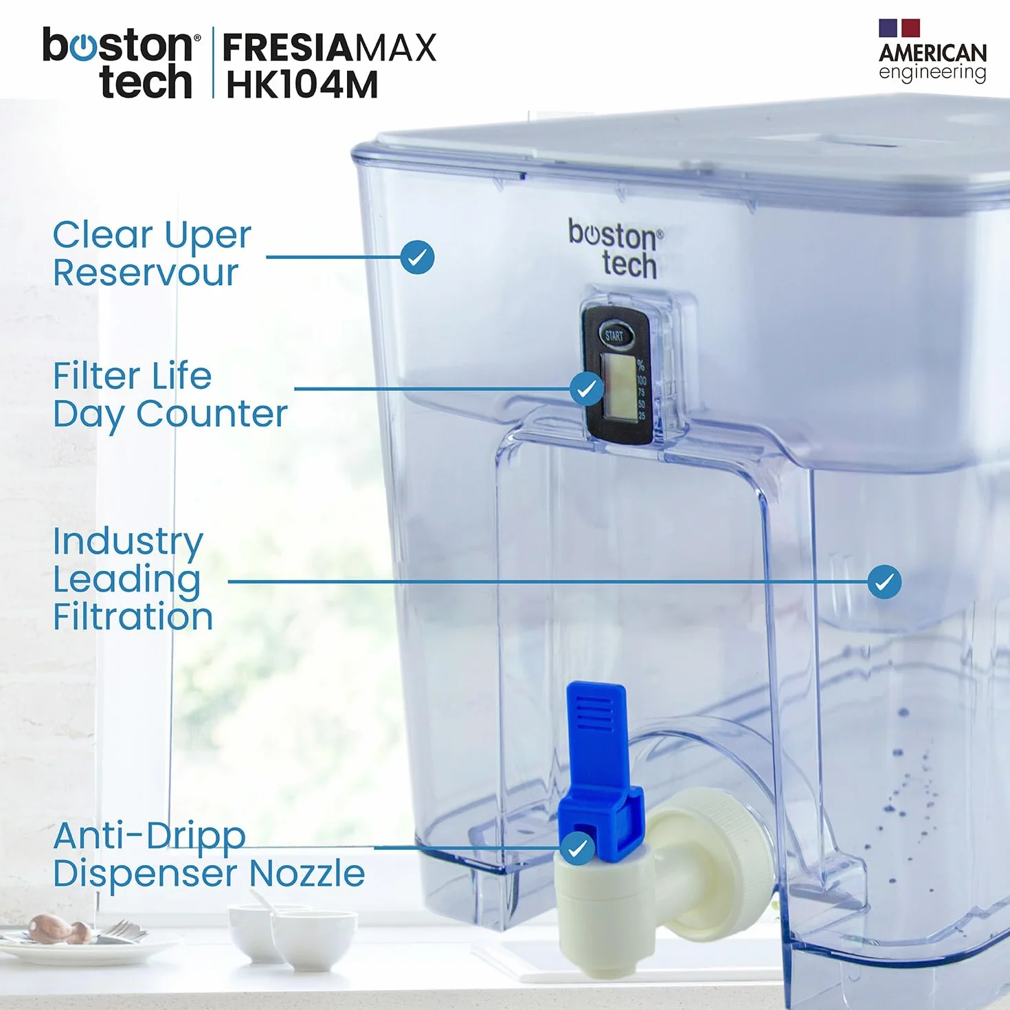 Filtros de agua Hydro Pure+ filtrantes compatibles con jarras Brita Maxtra/Maxtra+/PerfectFit/Amazon Basics que reducen la cal y el cloro NO REQUIERE ADAPTADOR (D- Dispensador)