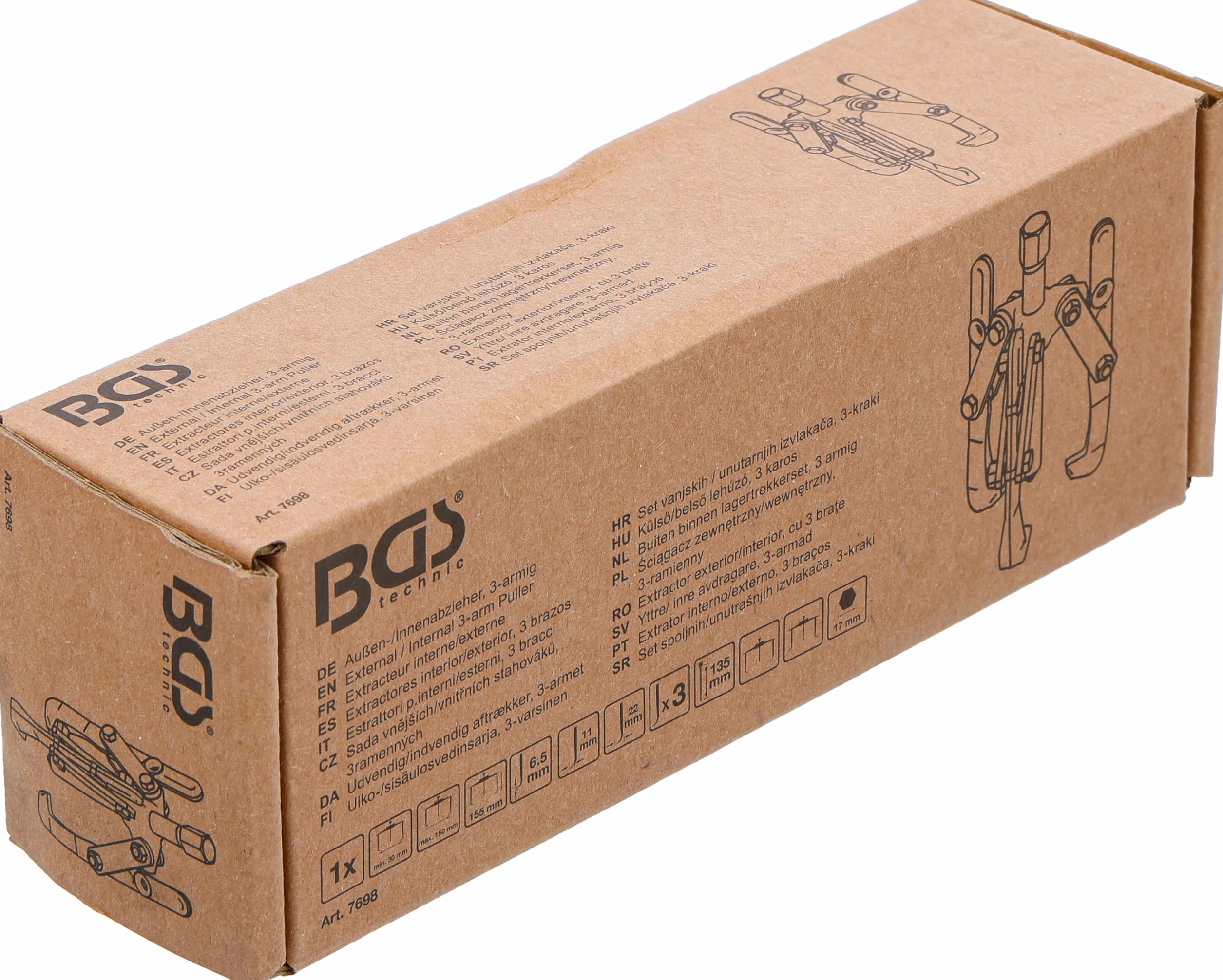 BGS 7698 | Extractores interior/exterior, 3 brazos | 30 - 150 mm