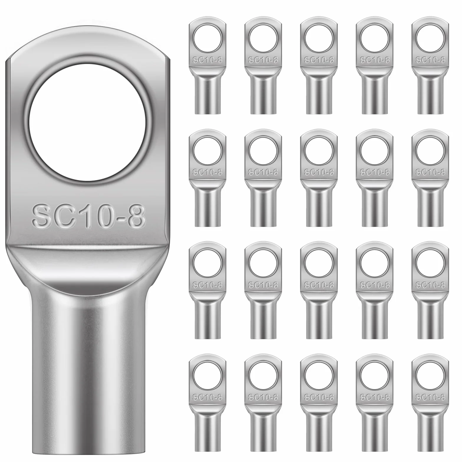 Flintronic SC10-8 conectores terminales de cobre estañado, juego de terminales de anillo para batería