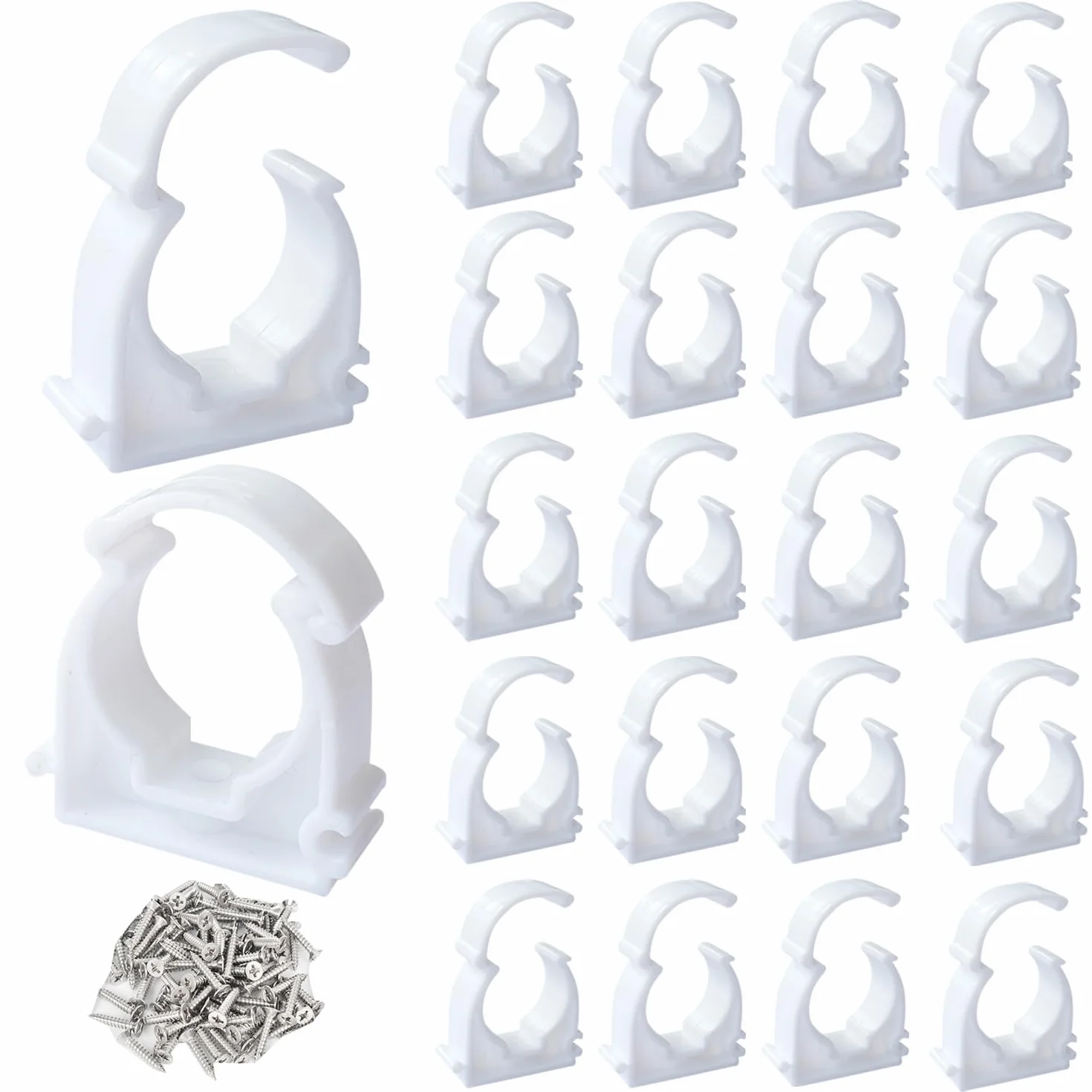 Abrazadera de Tubo 32mm Soporte Tuberia 24Pcs Sujecion de TuboPVC Reparación de Hebillas de Tuberías de Agua Aplicar a Tuberías Mangueras de Seguridad (M32)