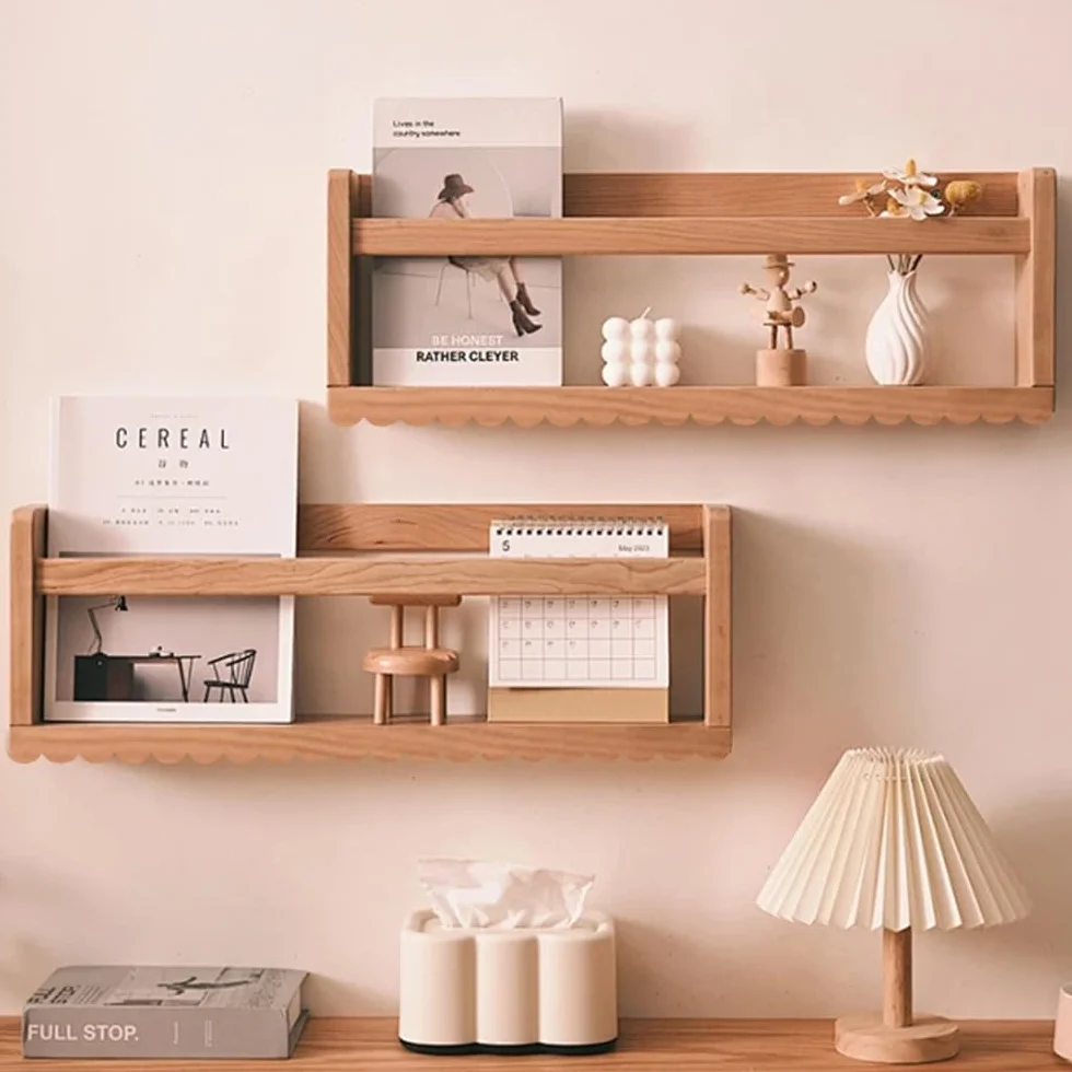 Listones de madera decorativos sin barnizar 40x4 cm con borde festoneado para DIY