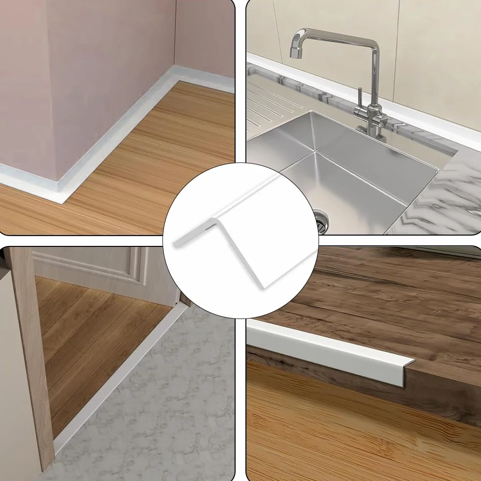 Cantos Autoadhesivos Protector Esquinas Pared Moldura Decorativa Adhesiva Blanco 4cm×5m