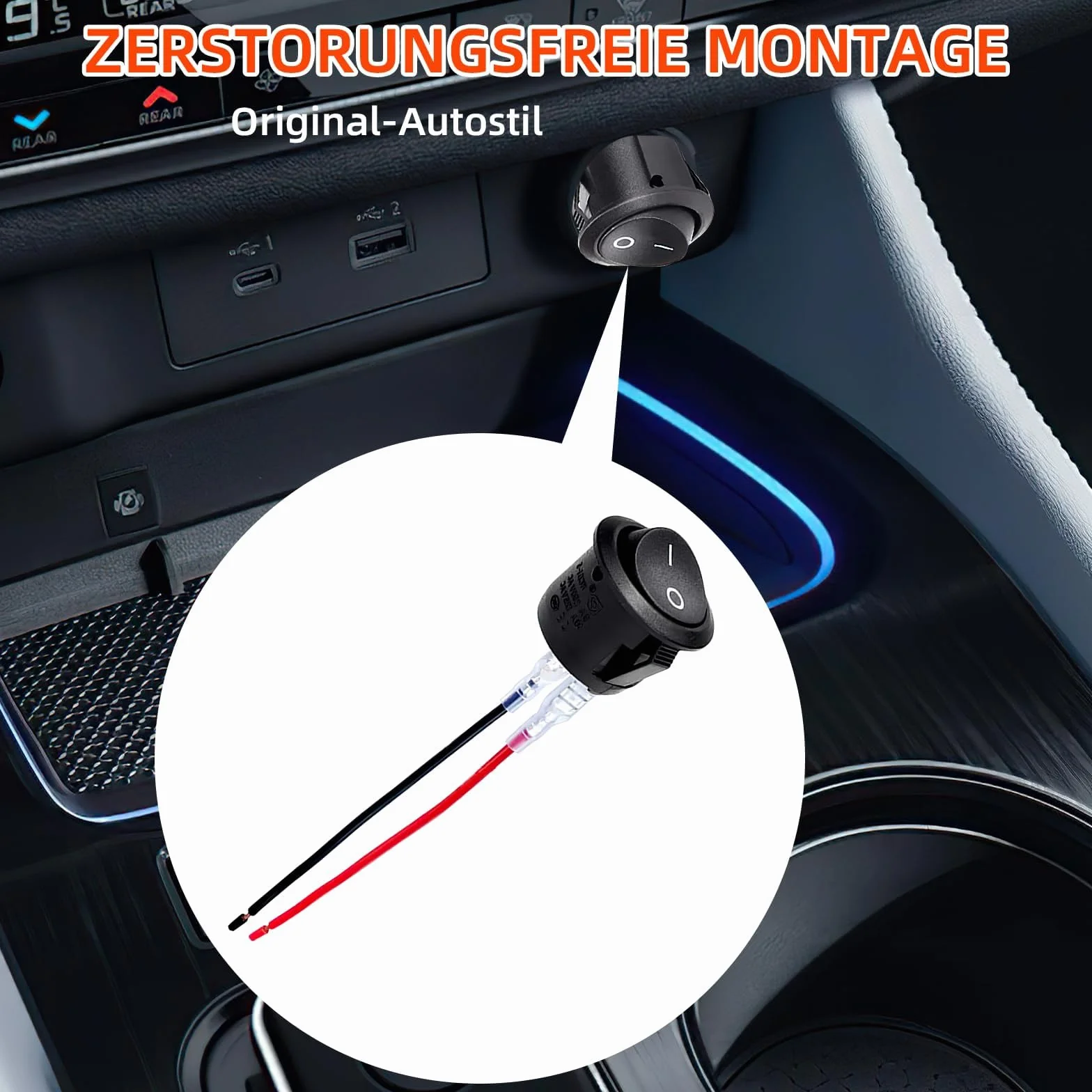 5 Piezas Interruptor 12v con Alambres Soldados,2 pin,Interruptores Pequeño Negro,Interruptores de Palanca,Mini de Encendido,Botón Coche,para Remolque,Coches,Camiones,Jeep(6A-125V CA,3A-250V)