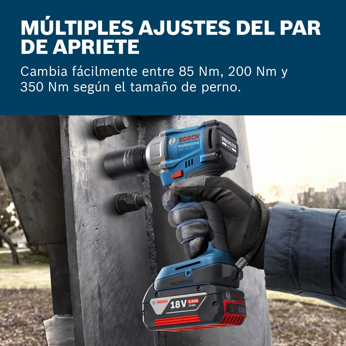 Bosch Professional 18V System llave de impacto a batería GDS 18V-350 (incl. L-BOXX)