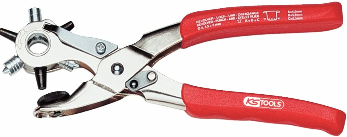 KS Tools 118.0042 Alicate de punzonado y de ojales, 220 mm