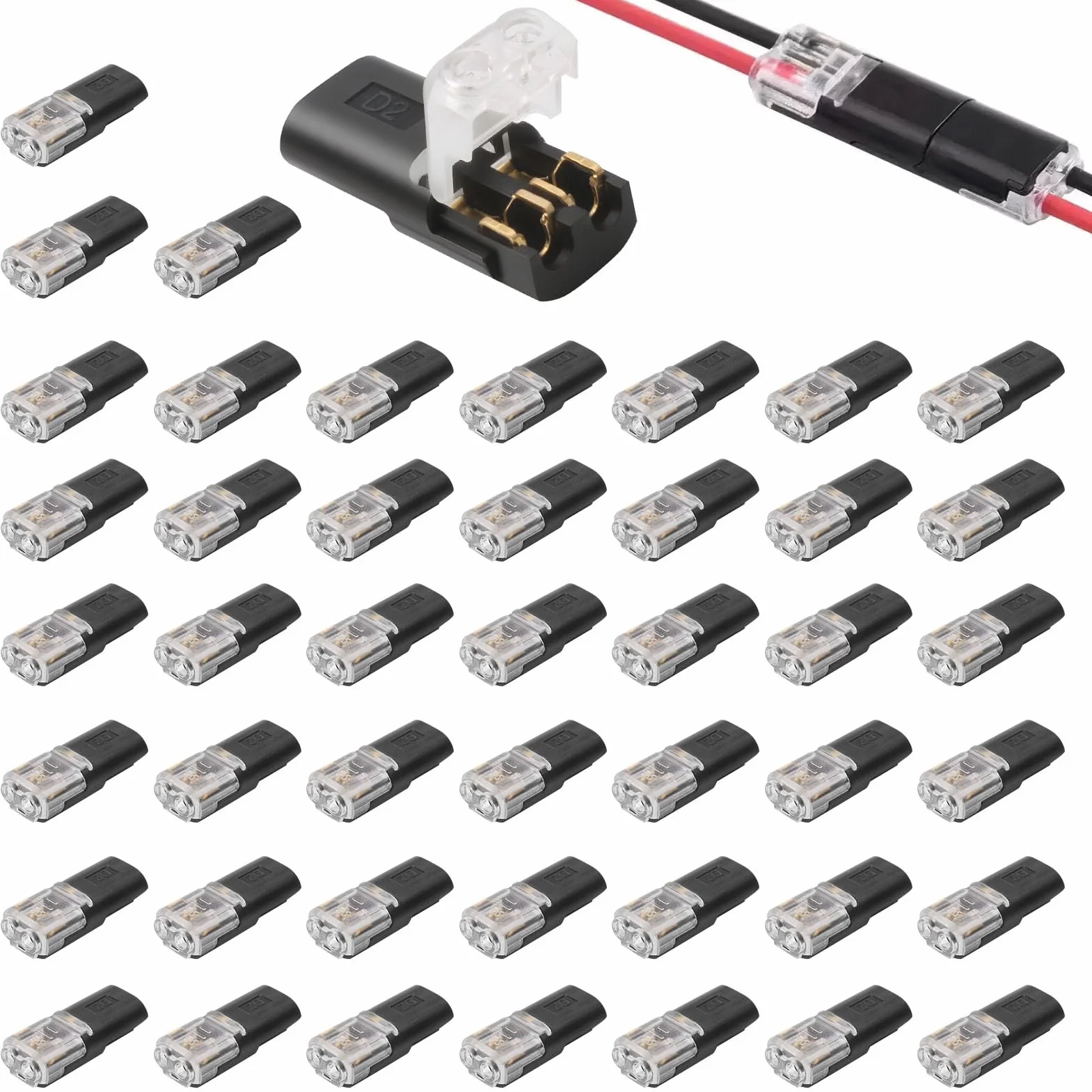 Impermeables Conectores De Cable De Coche 2 Pines 12V 18-22 AWG Para Coches Camiones Kayaks Barcos