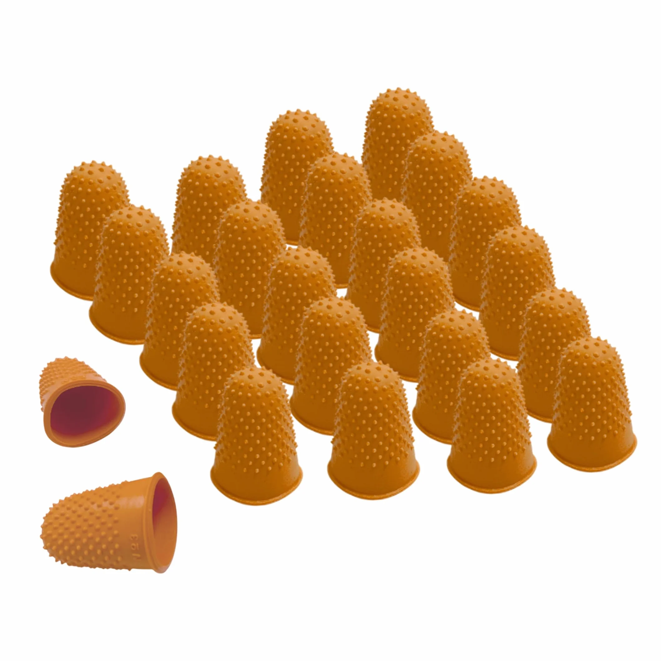 Dedales de goma naranja n.º 3 – Paquete de 24, conos de dedo extra grandes para protección y agarre