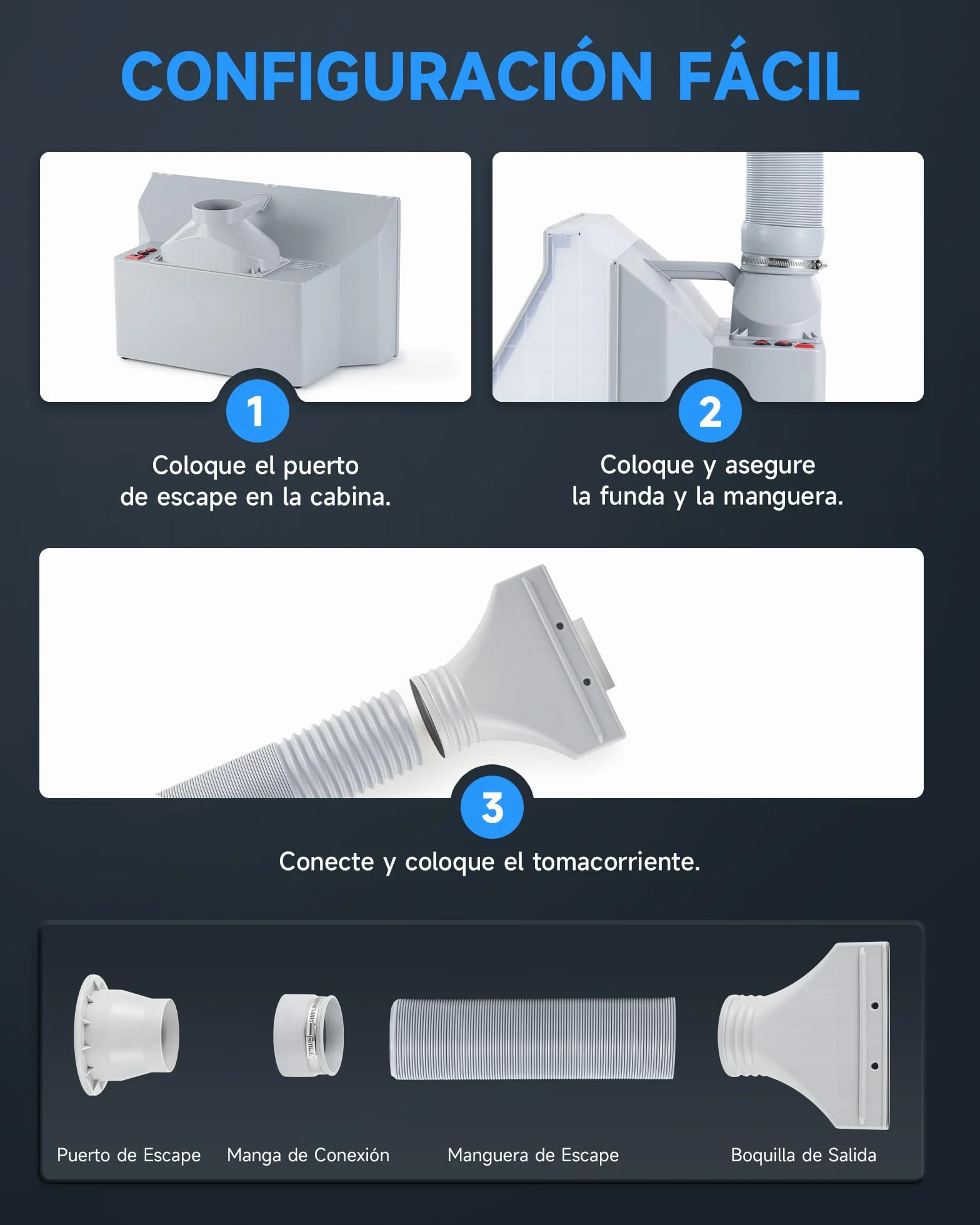 VONLUCE Cabina de Pintura Plegable con Aerógrafo Profesional, Ventilación Ajustable 4m³/min, 3 Luces LED, Plato Giratorio 19 cm Manguera 1,4 m para Modelos y DIY