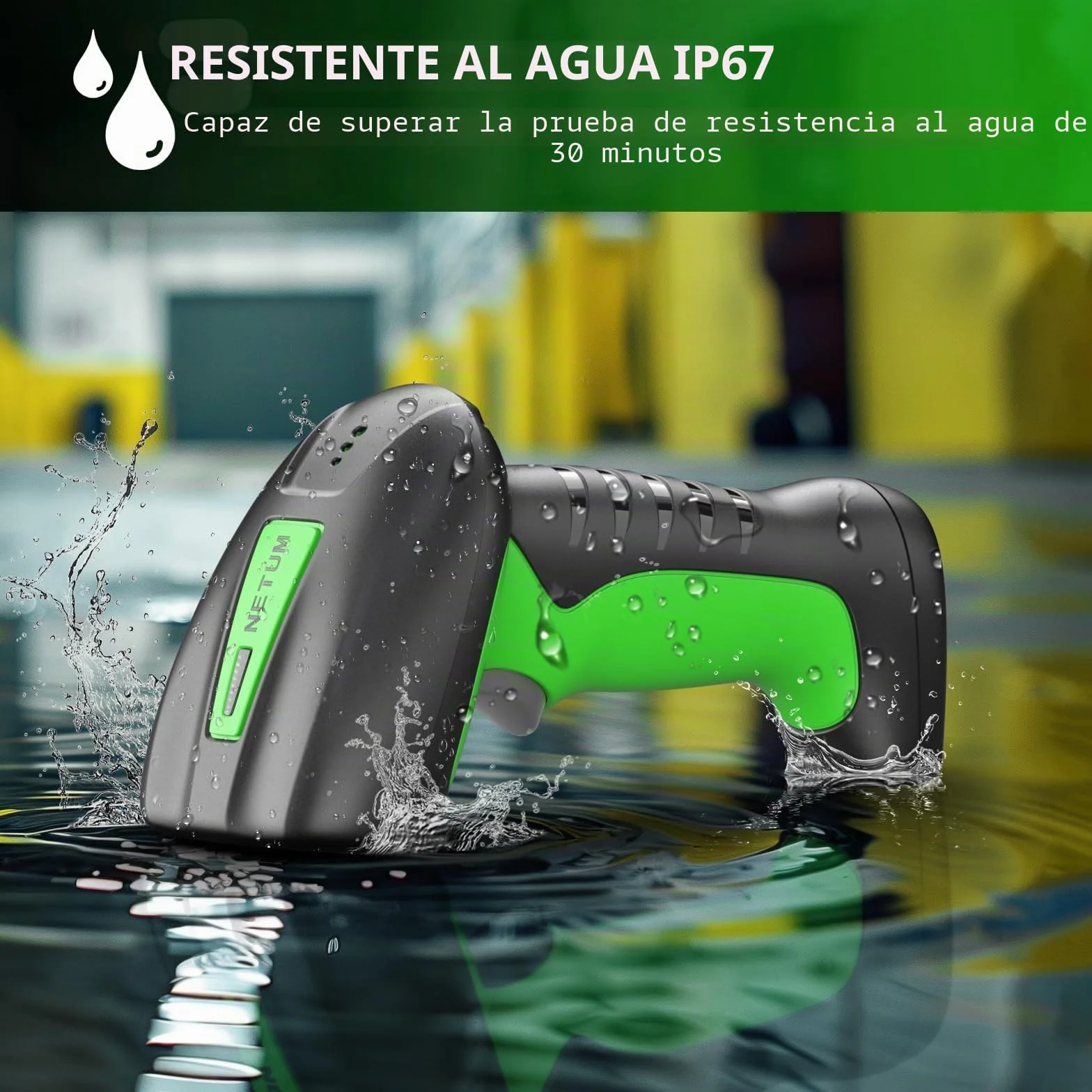 NETUM Escáner de Código de Barras Industrial 2D Bluetooth NT-1950 Lector Inalámbrico 1D 2D 2600mAh